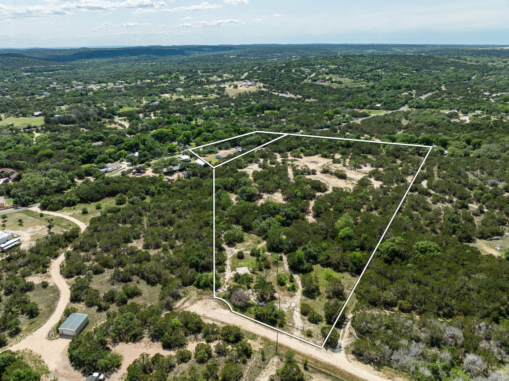 Aerial view of property's location with property 