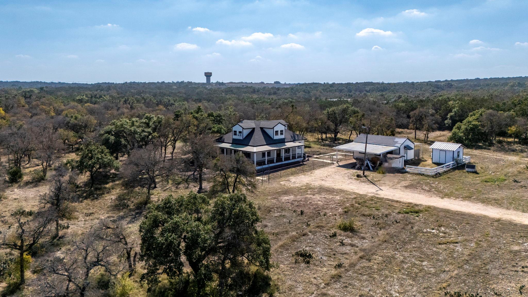 Bird's eye view with a view of trees