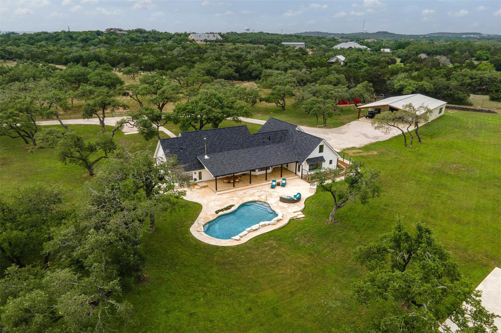 Birds eye view of property