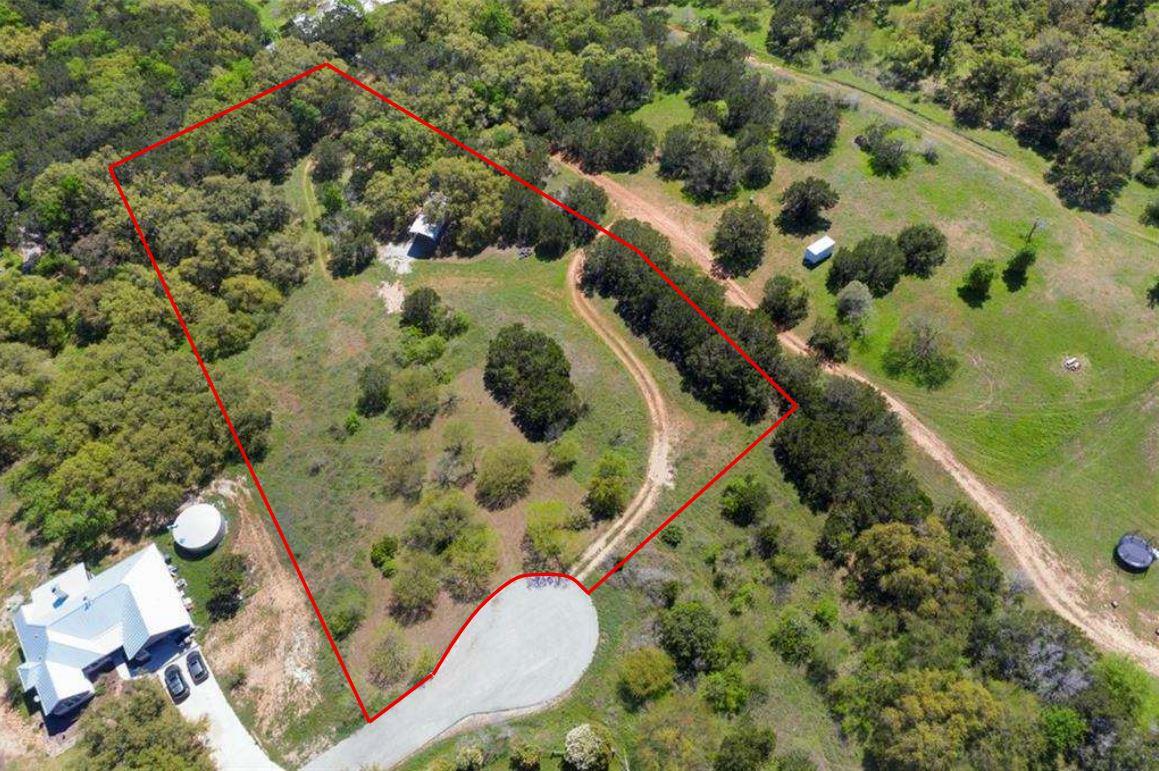 Aerial view of property's location with property 