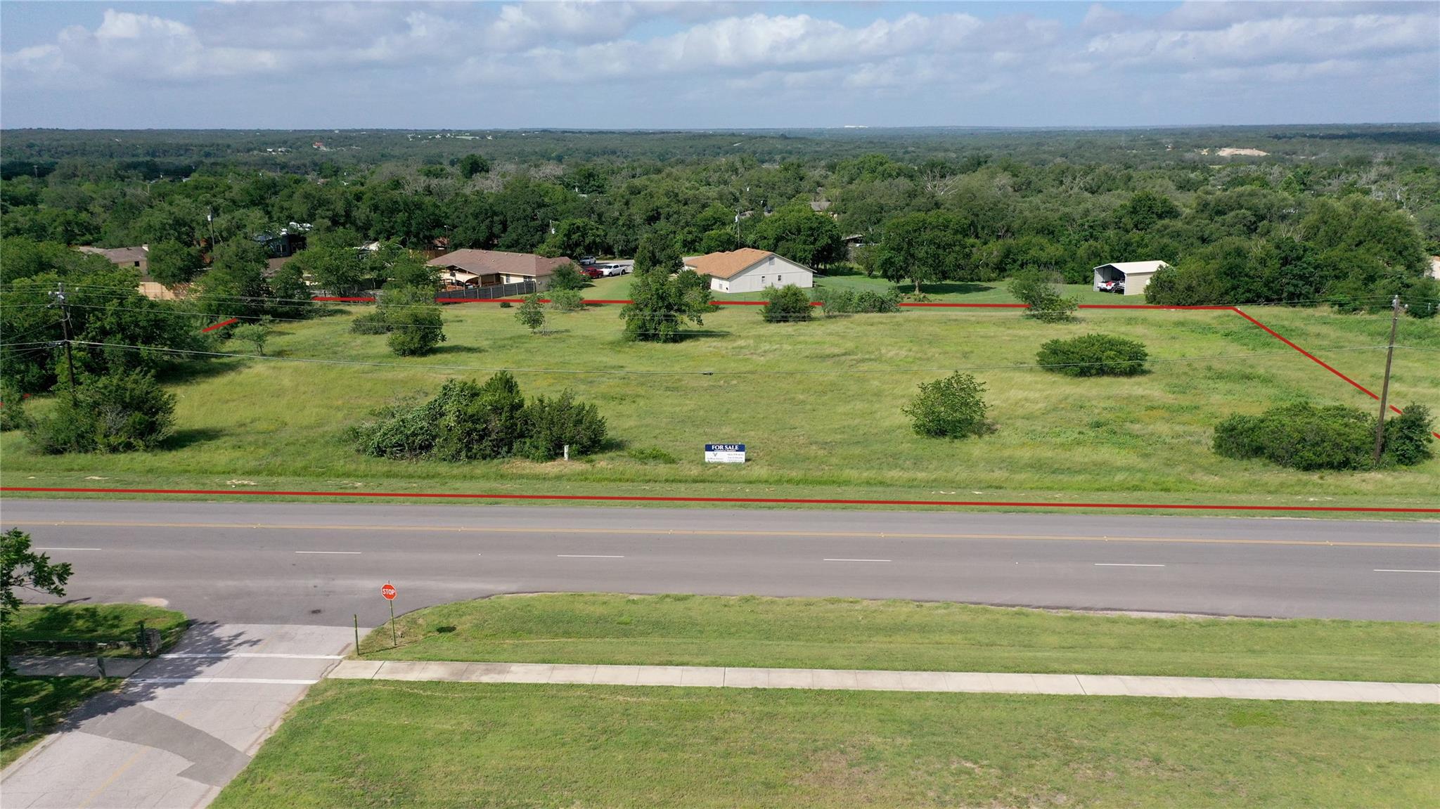 Bird's eye view of a heavily wooded area