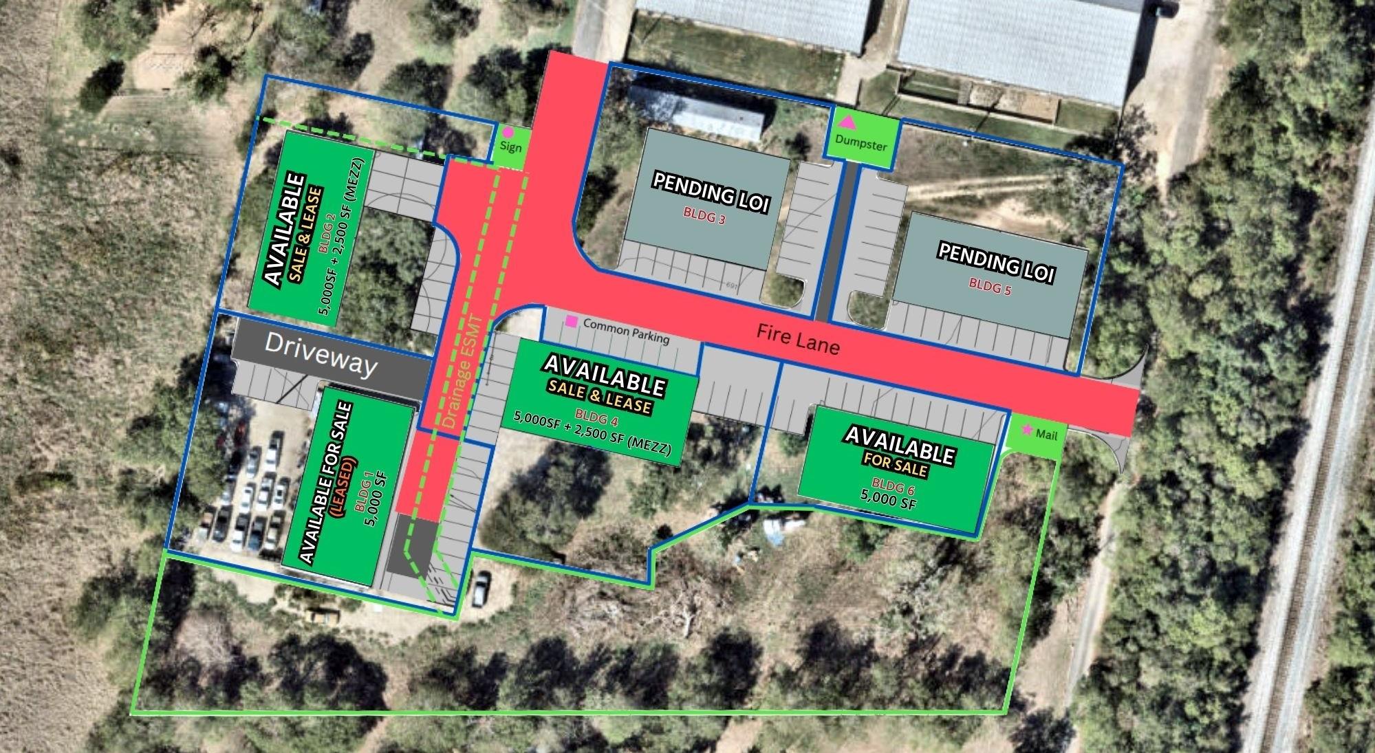 Aerial view of property's location with property 