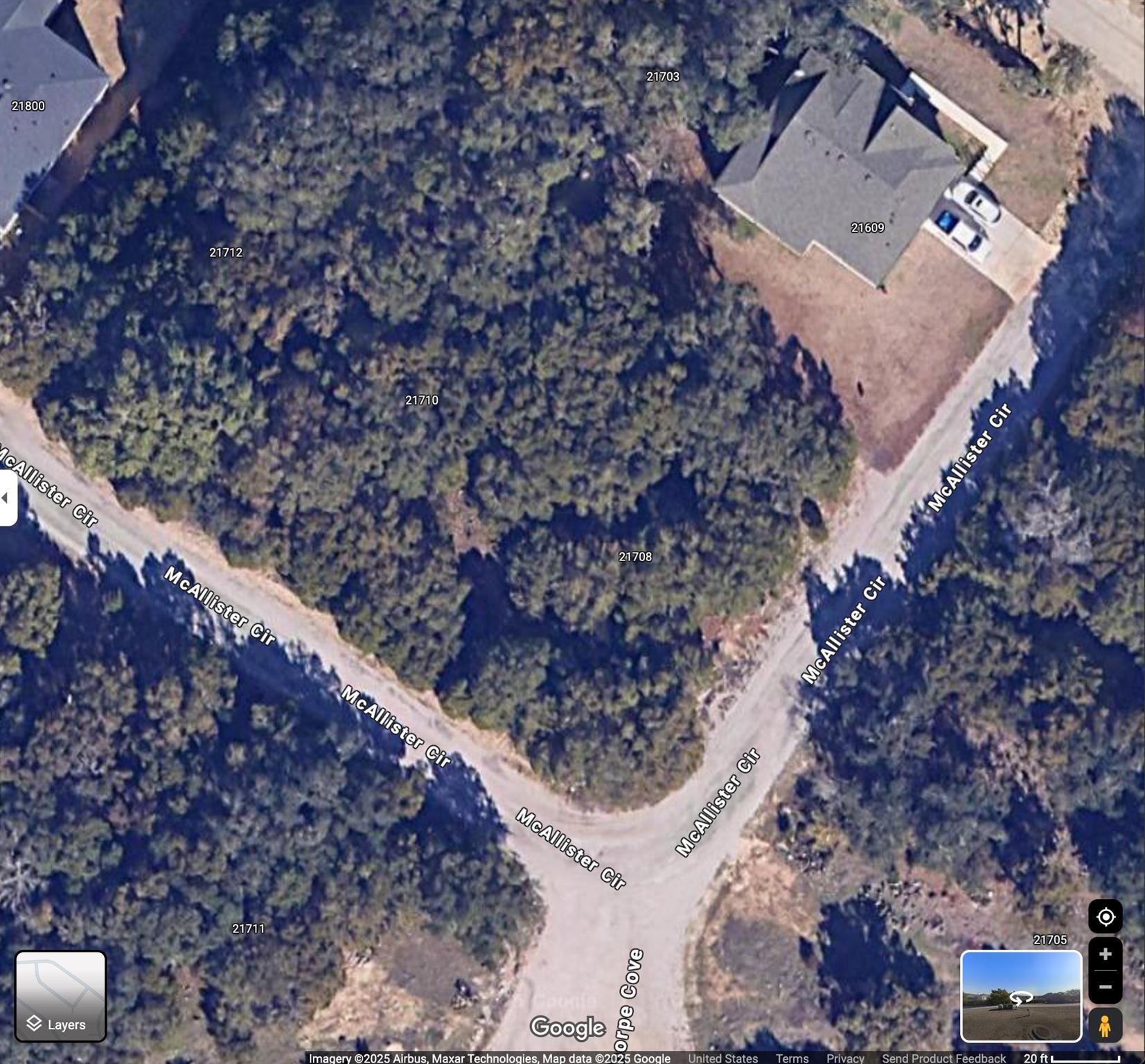 Aerial map of property and surrounding area