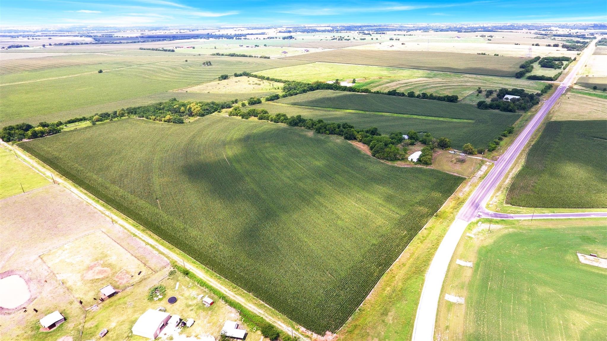 Aerial view of sparsely populated area
