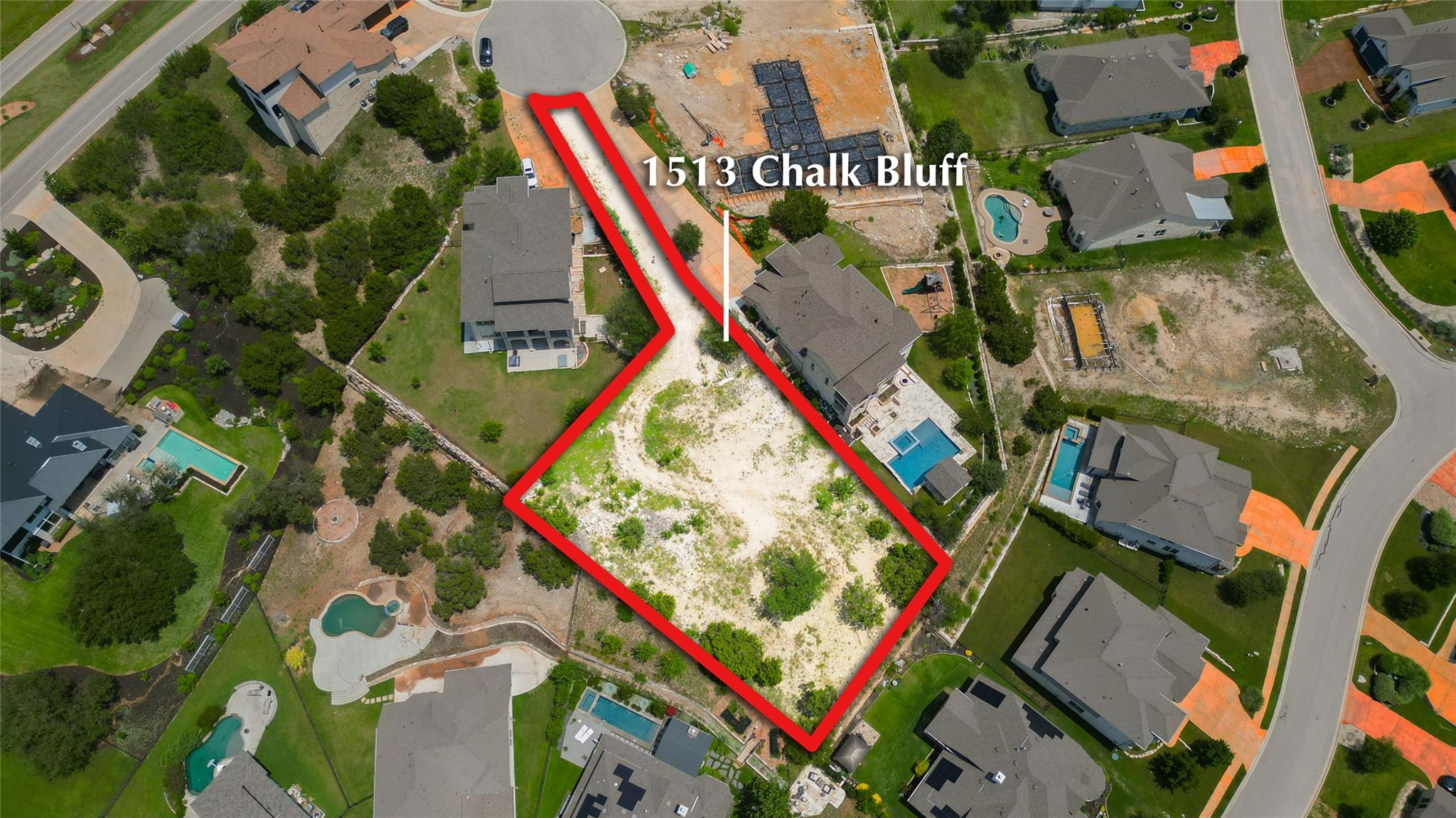 Aerial perspective of suburban area featuring pro