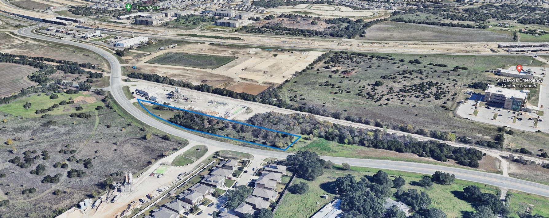 Aerial overview of property's location