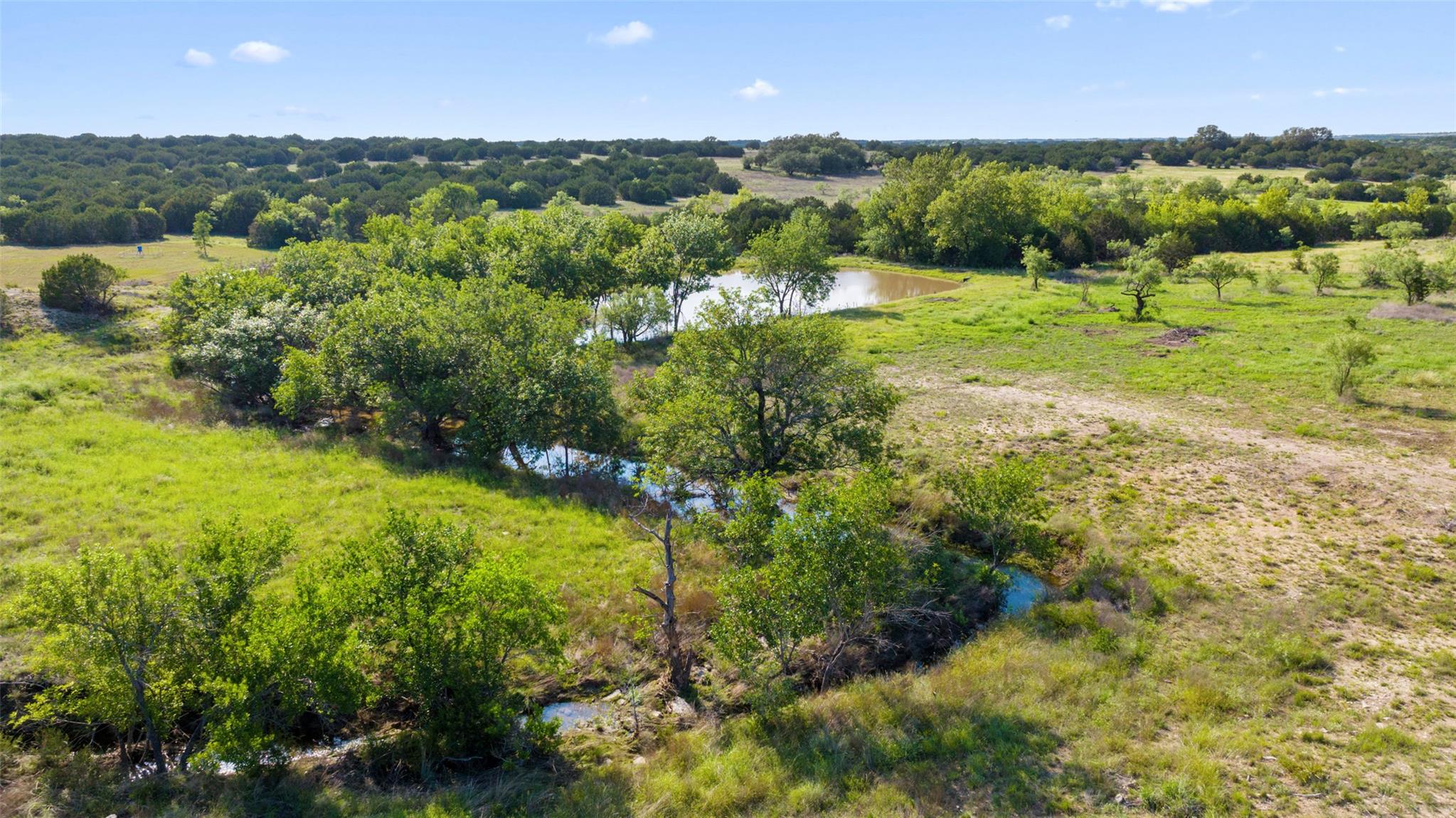 Drone / aerial view of a nearby body of water