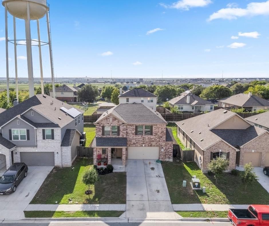 Aerial view of residential area