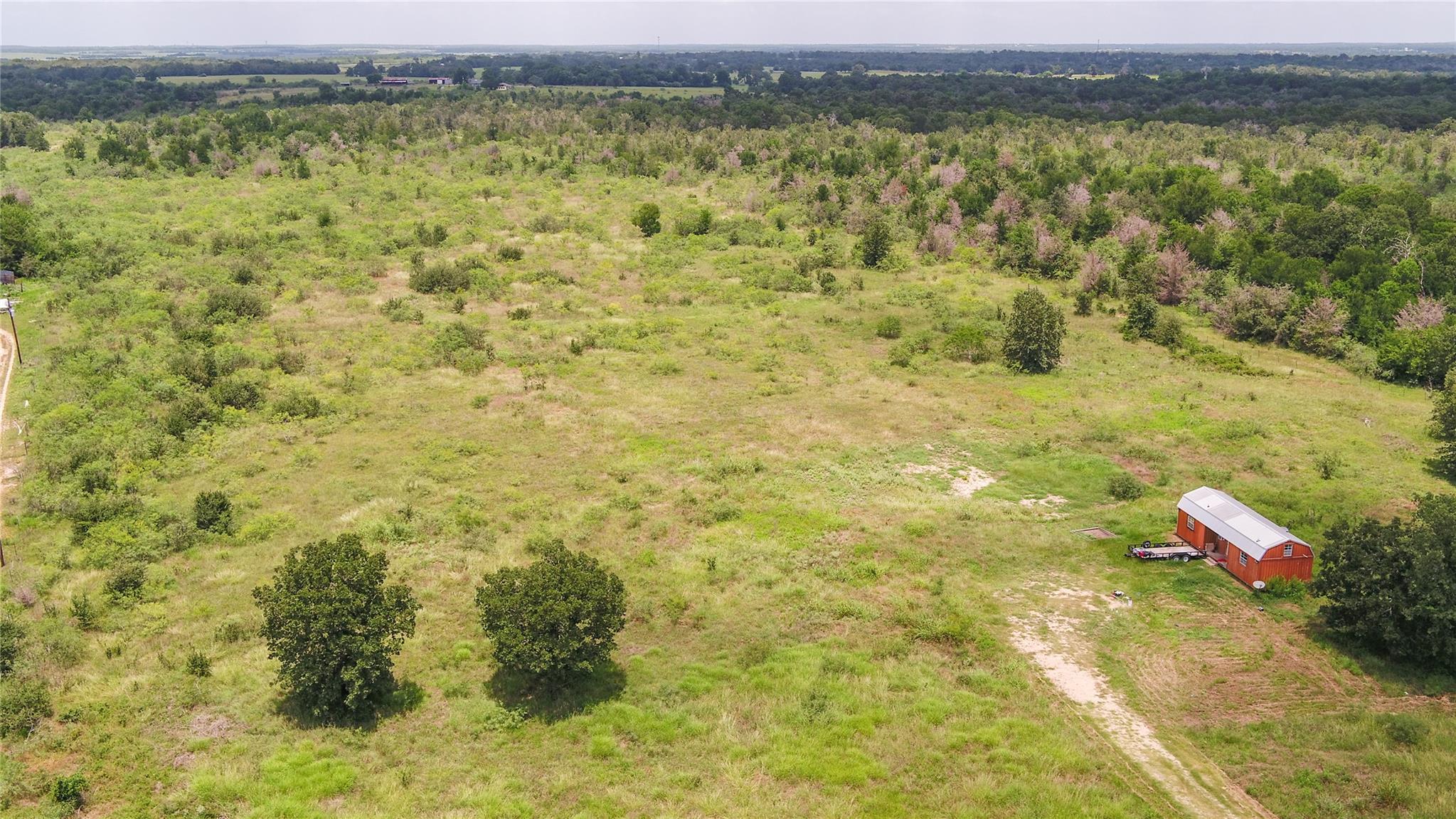 Bird's eye view of a heavily wooded area