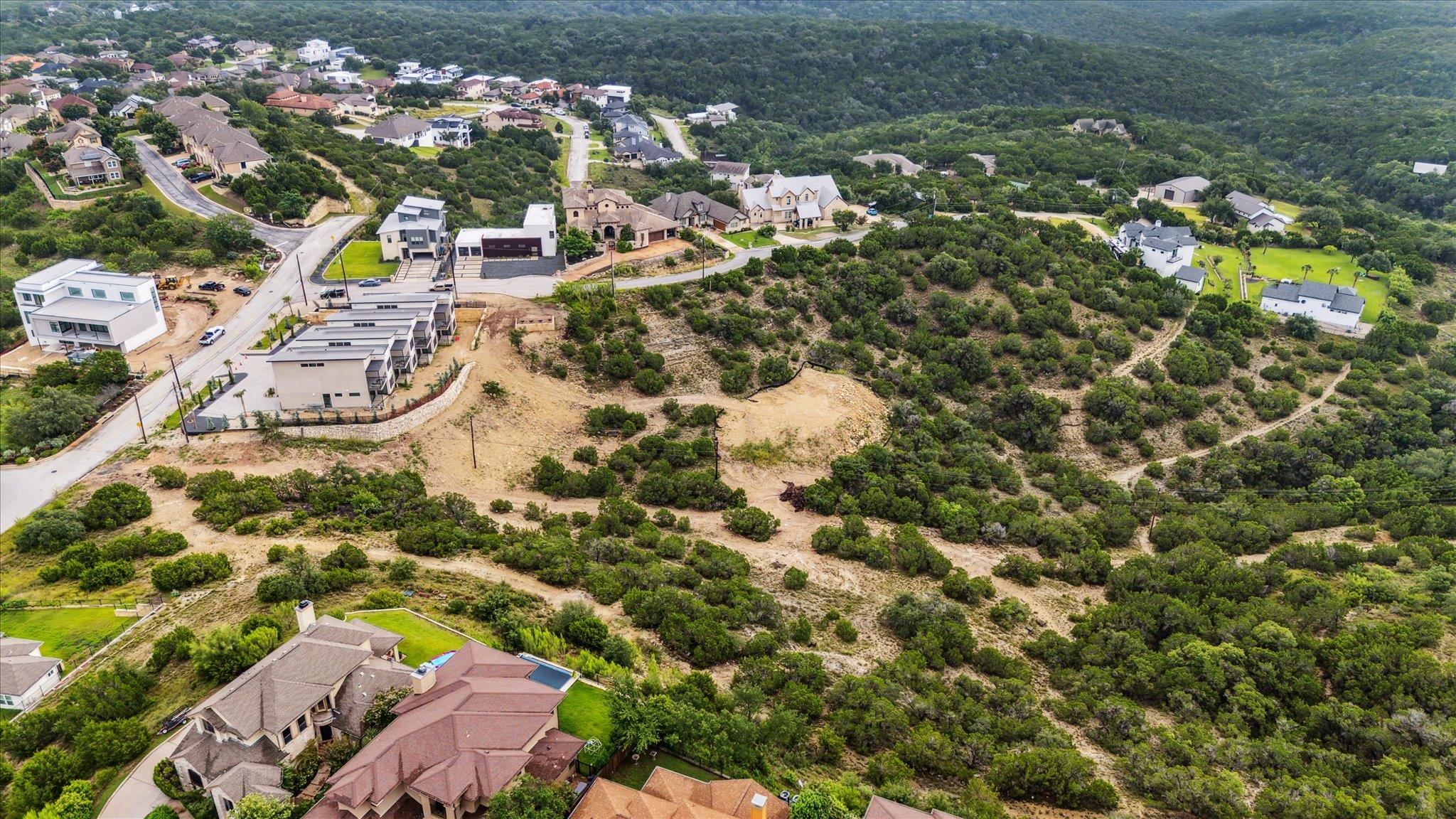 Aerial view of residential area