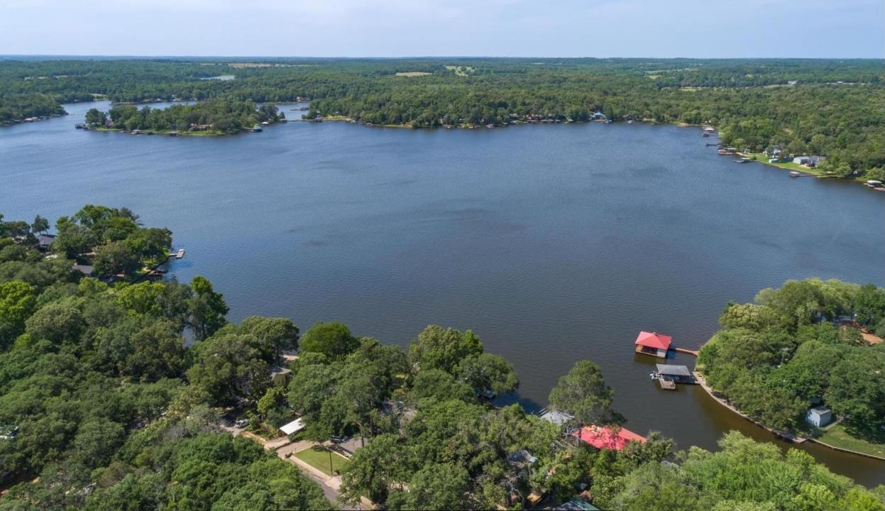 Drone / aerial view of a heavily wooded area and 