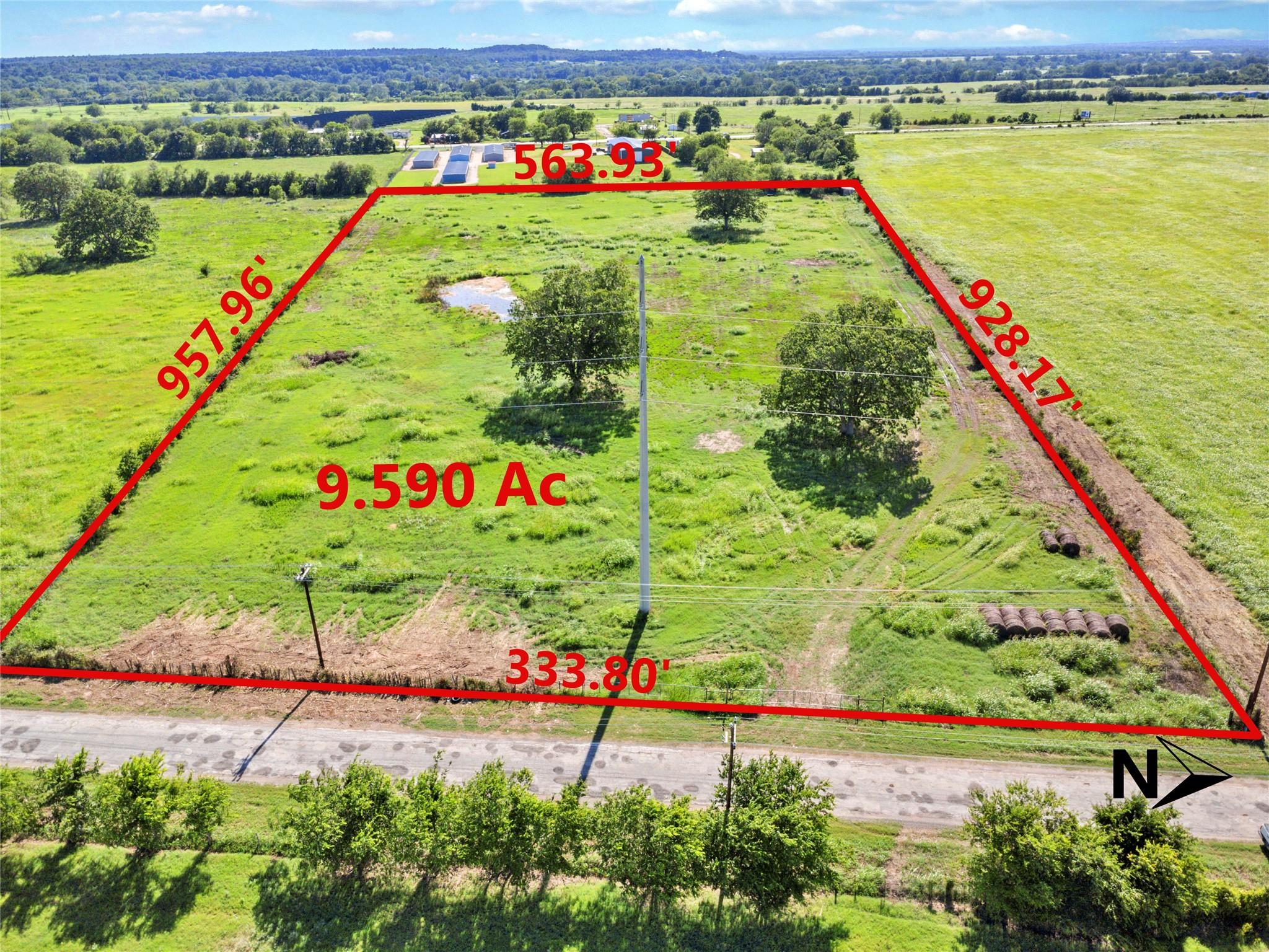 View of rural area with property parcel outlined
