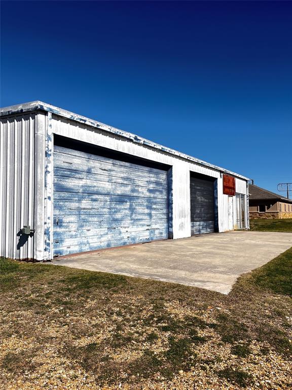 View of detached garage