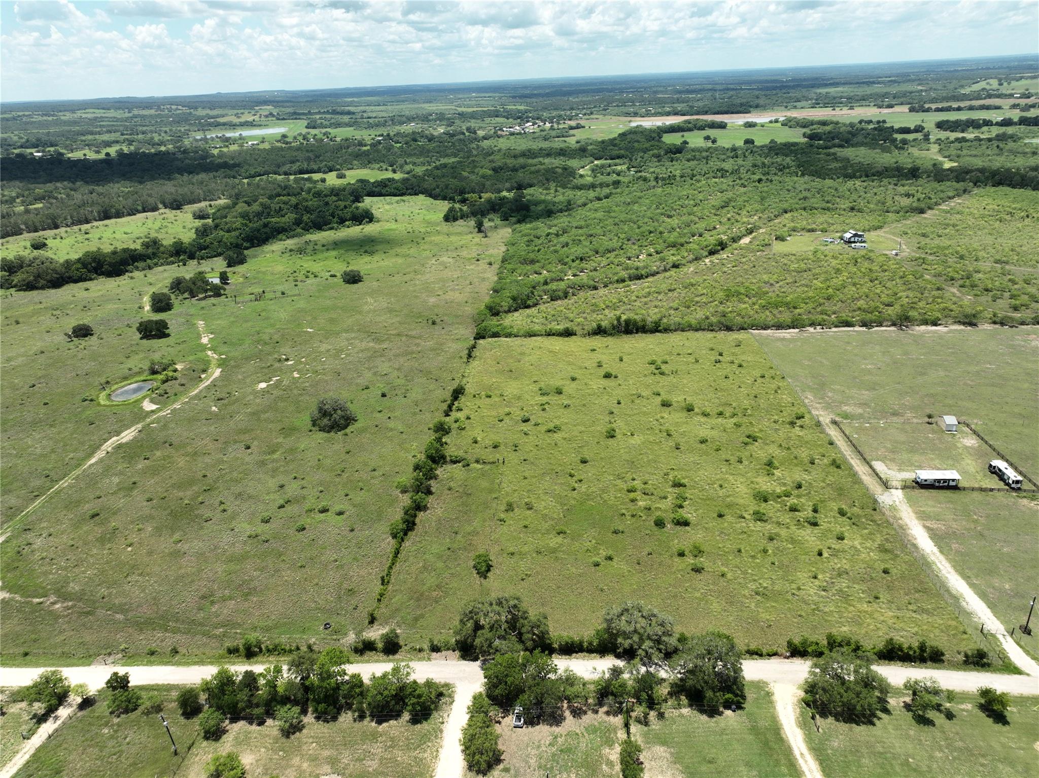 Aerial overview of property's location with rural
