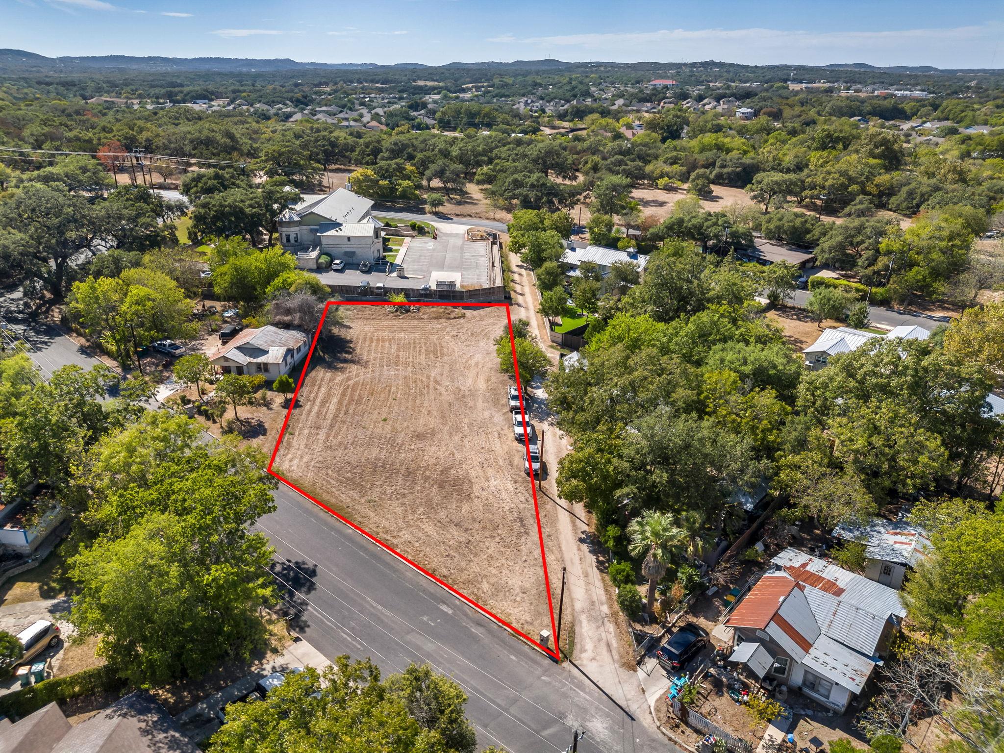 Aerial view of property's location with property 