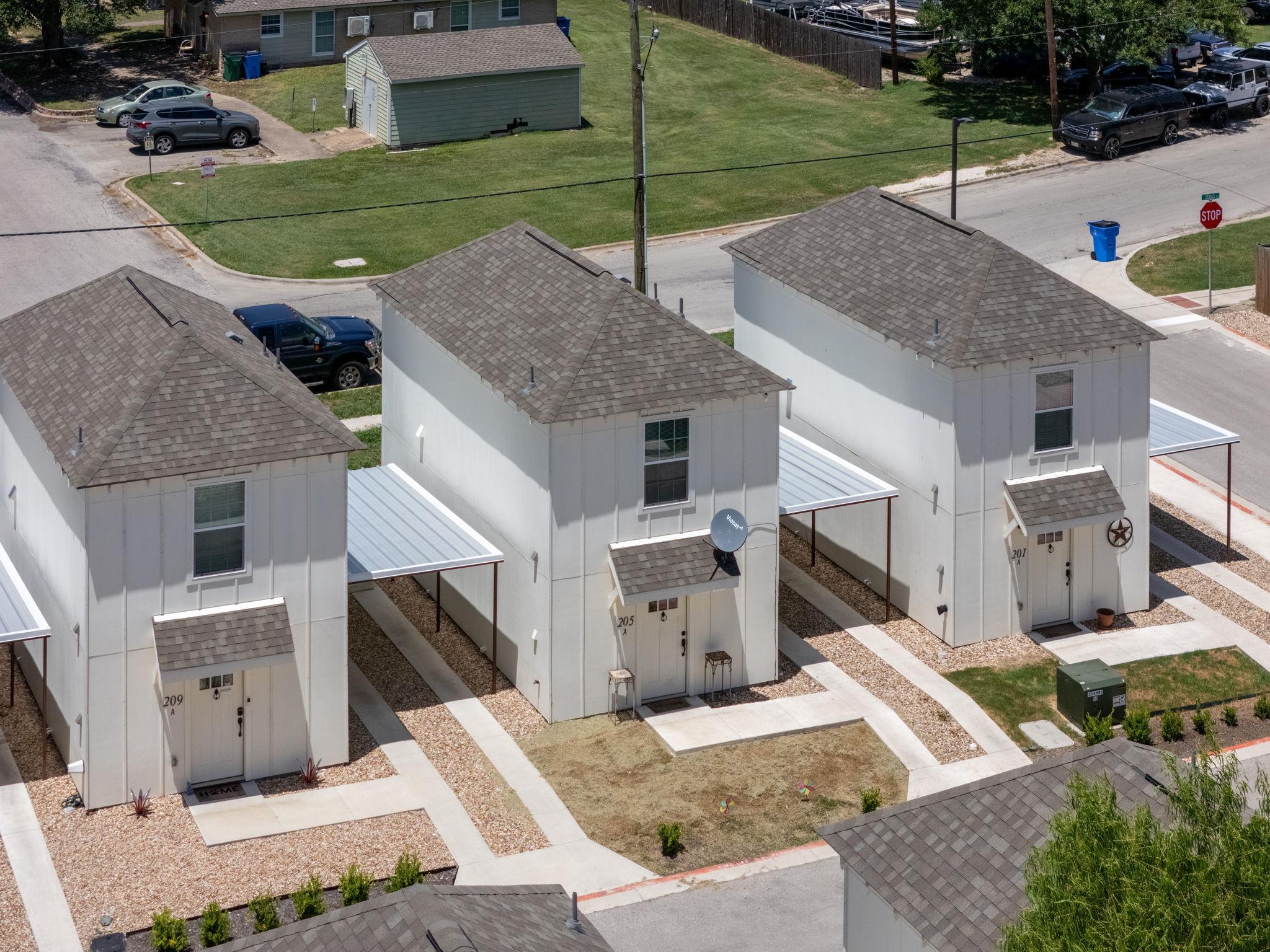 Aerial view of residential area