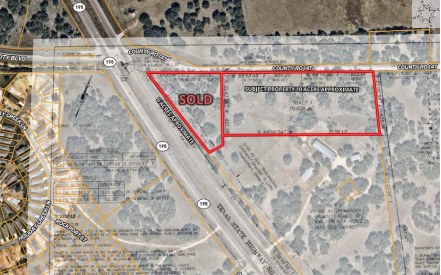 Aerial view of property's location with property 