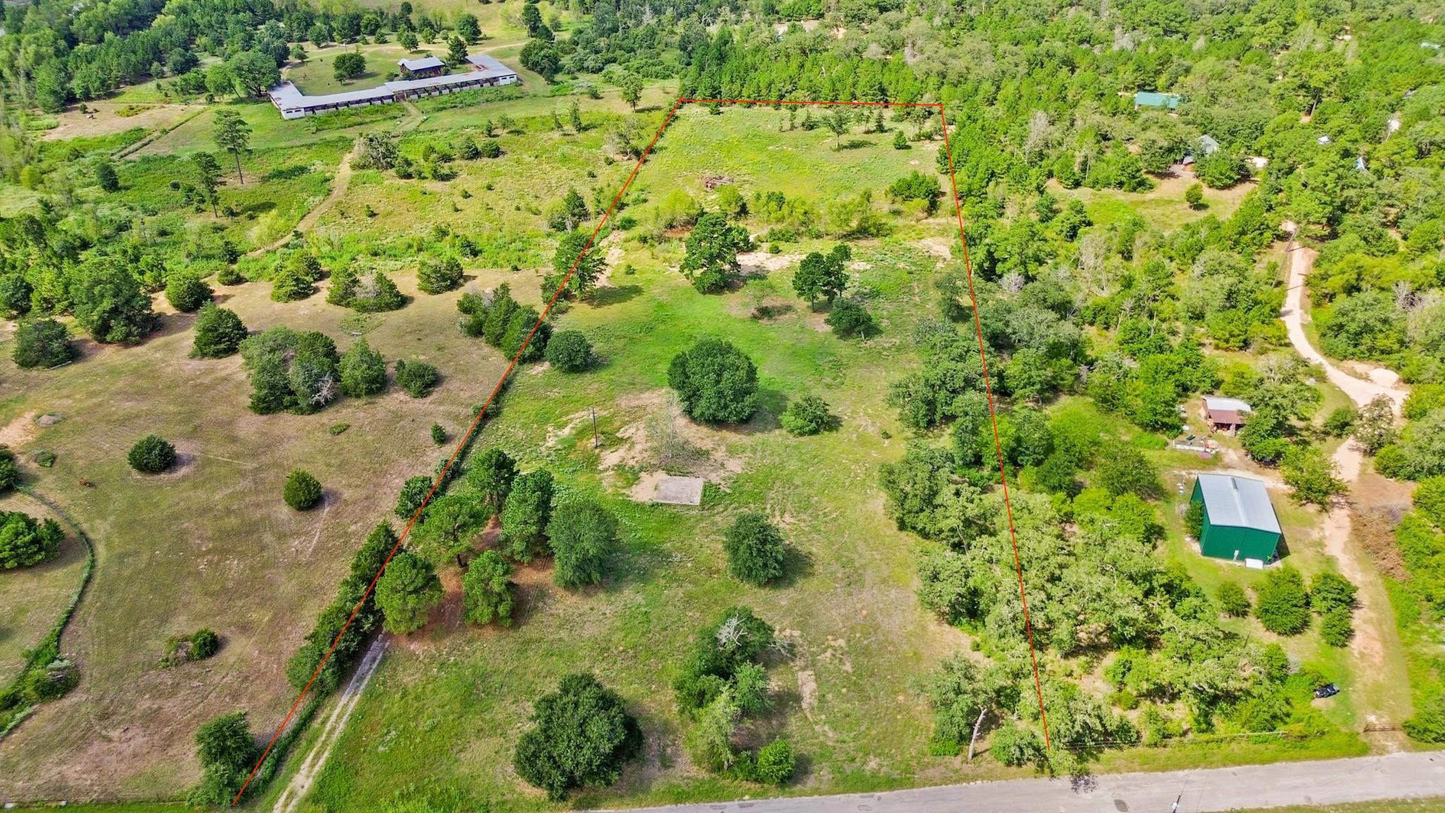 Aerial view of sparsely populated area featuring 