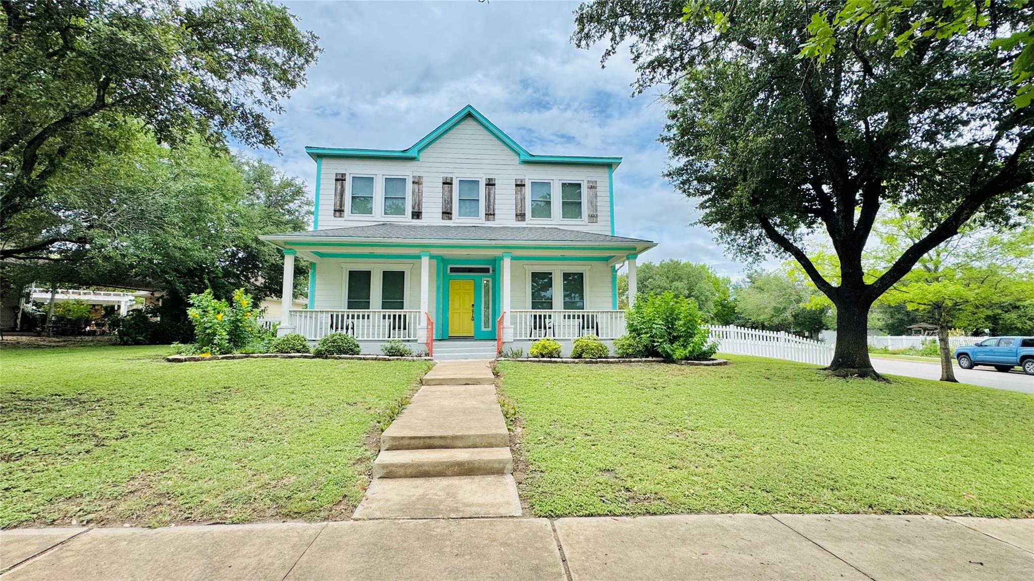 A classic facade with a vibrant pop of color welc