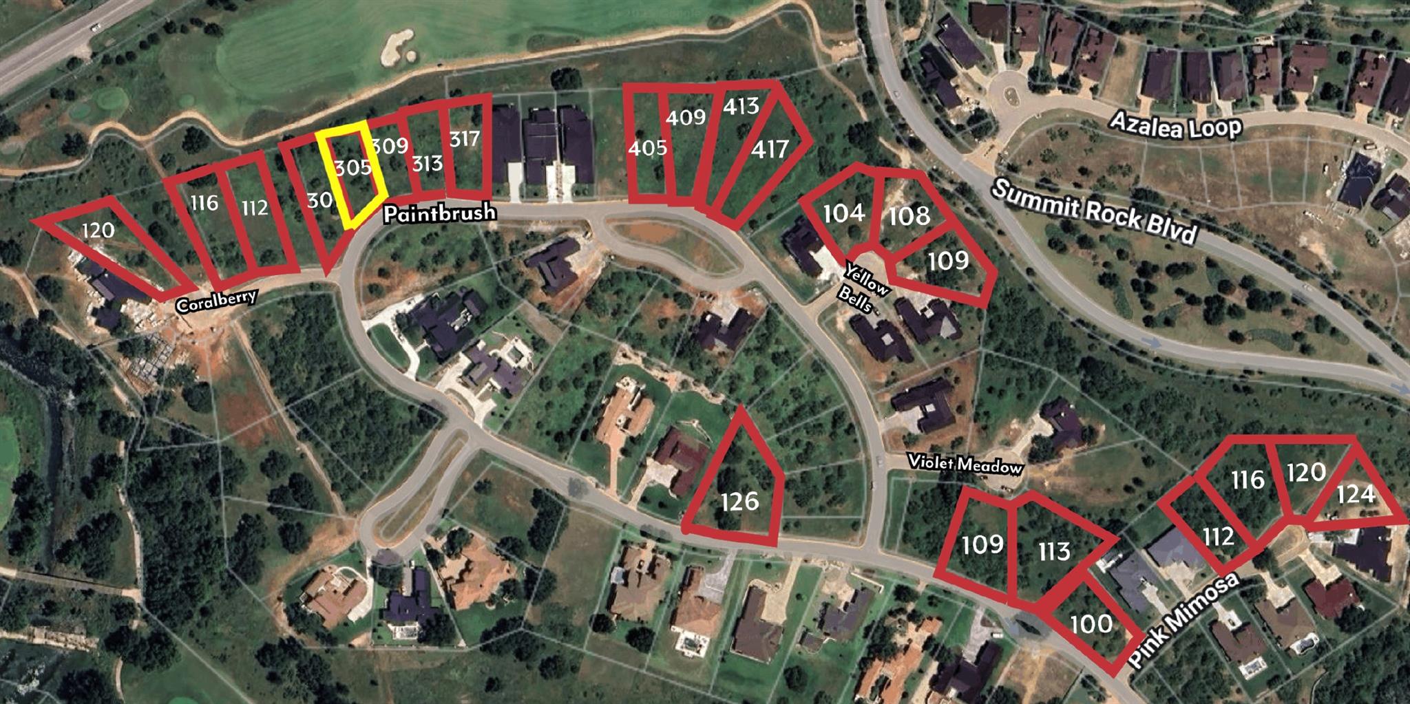 Map / location with property parcel outlined