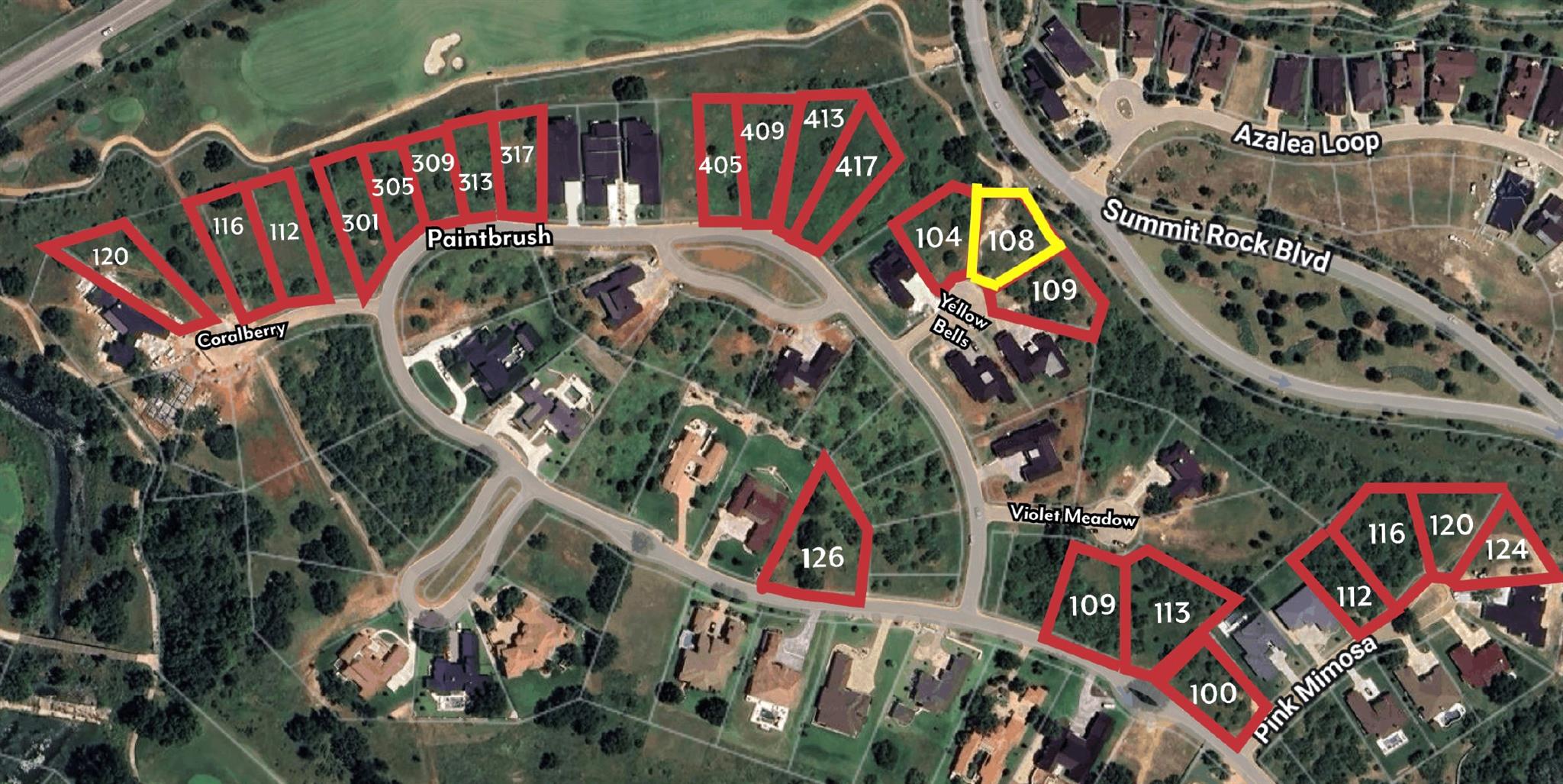 Map / location with property parcel outlined