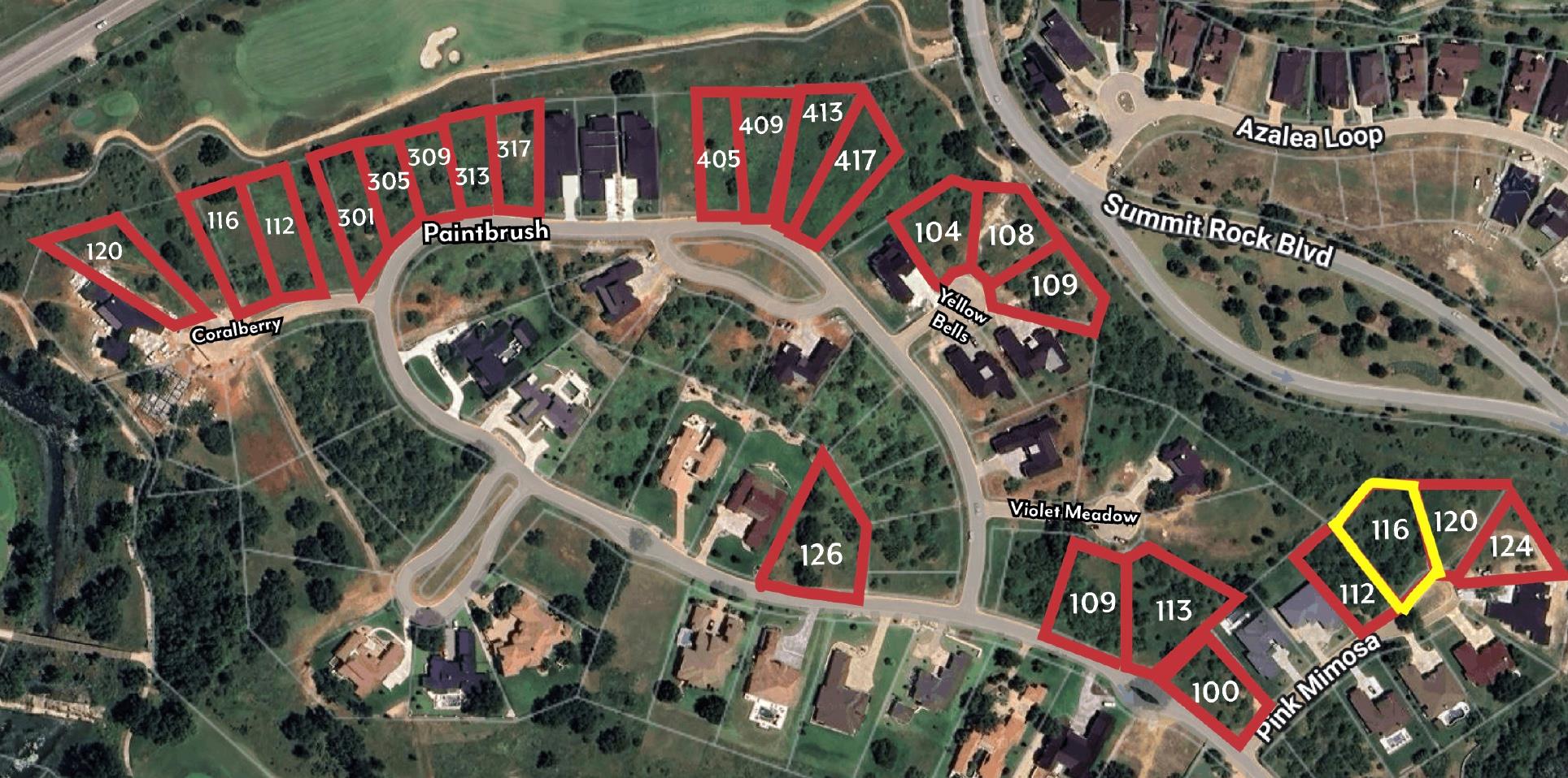 Map / location with property parcel outlined