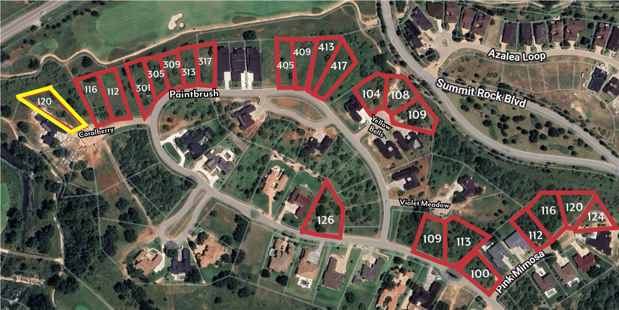 Map / location with property boundaries highlight