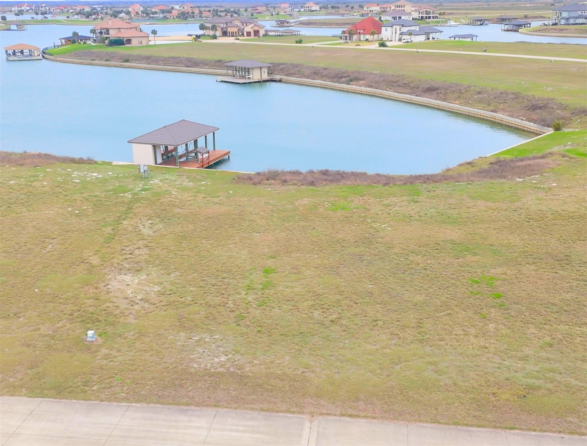 Drone / aerial view of a large body of water
