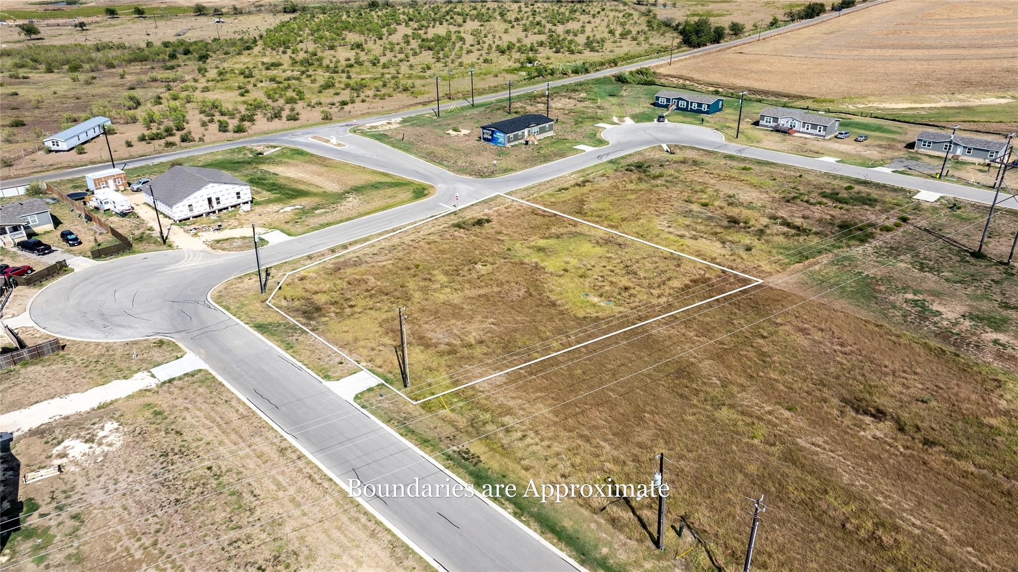 Aerial view of sparsely populated area