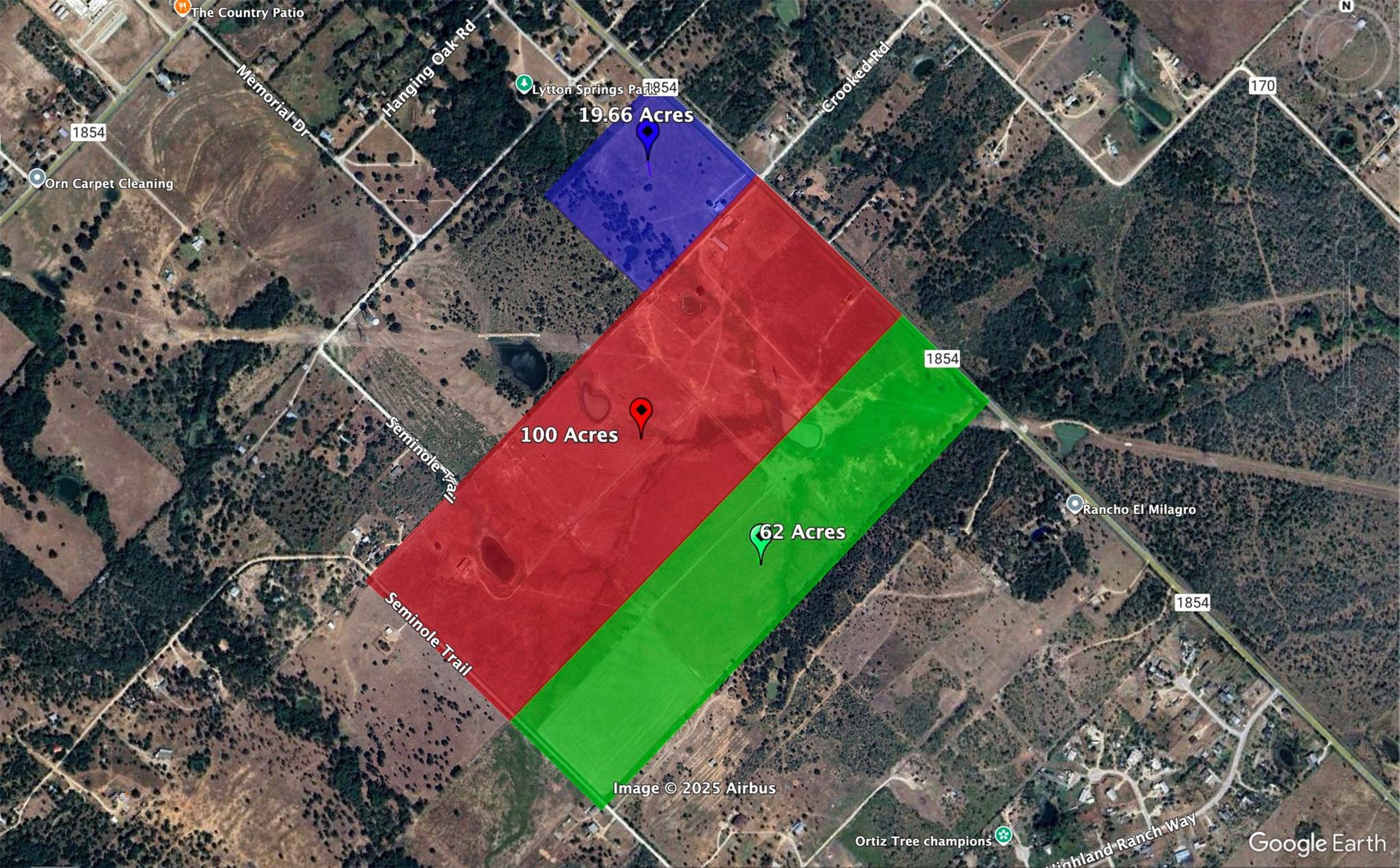 Map / location with property parcel outlined
