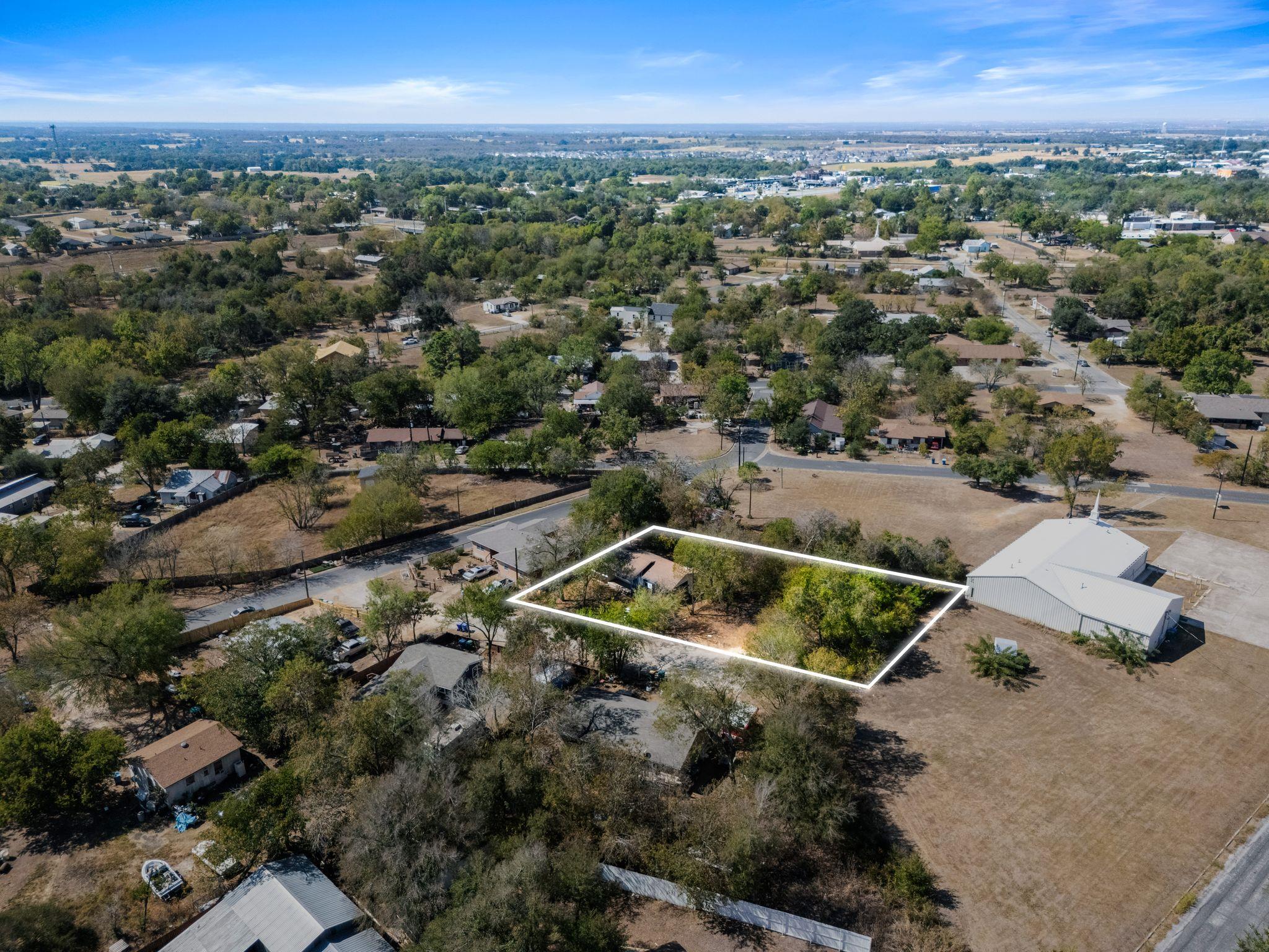 Aerial view of residential area featuring propert