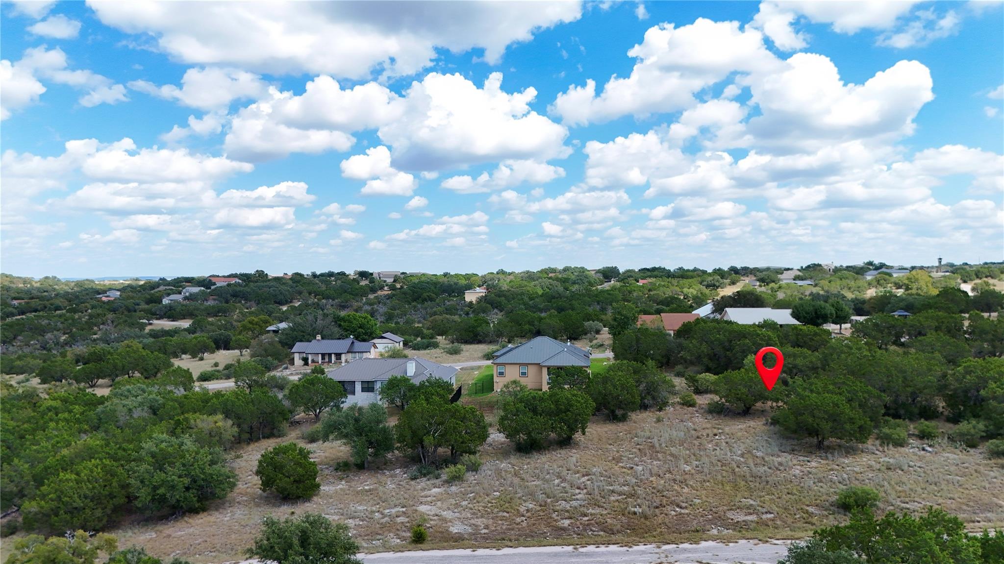 Aerial perspective of suburban area