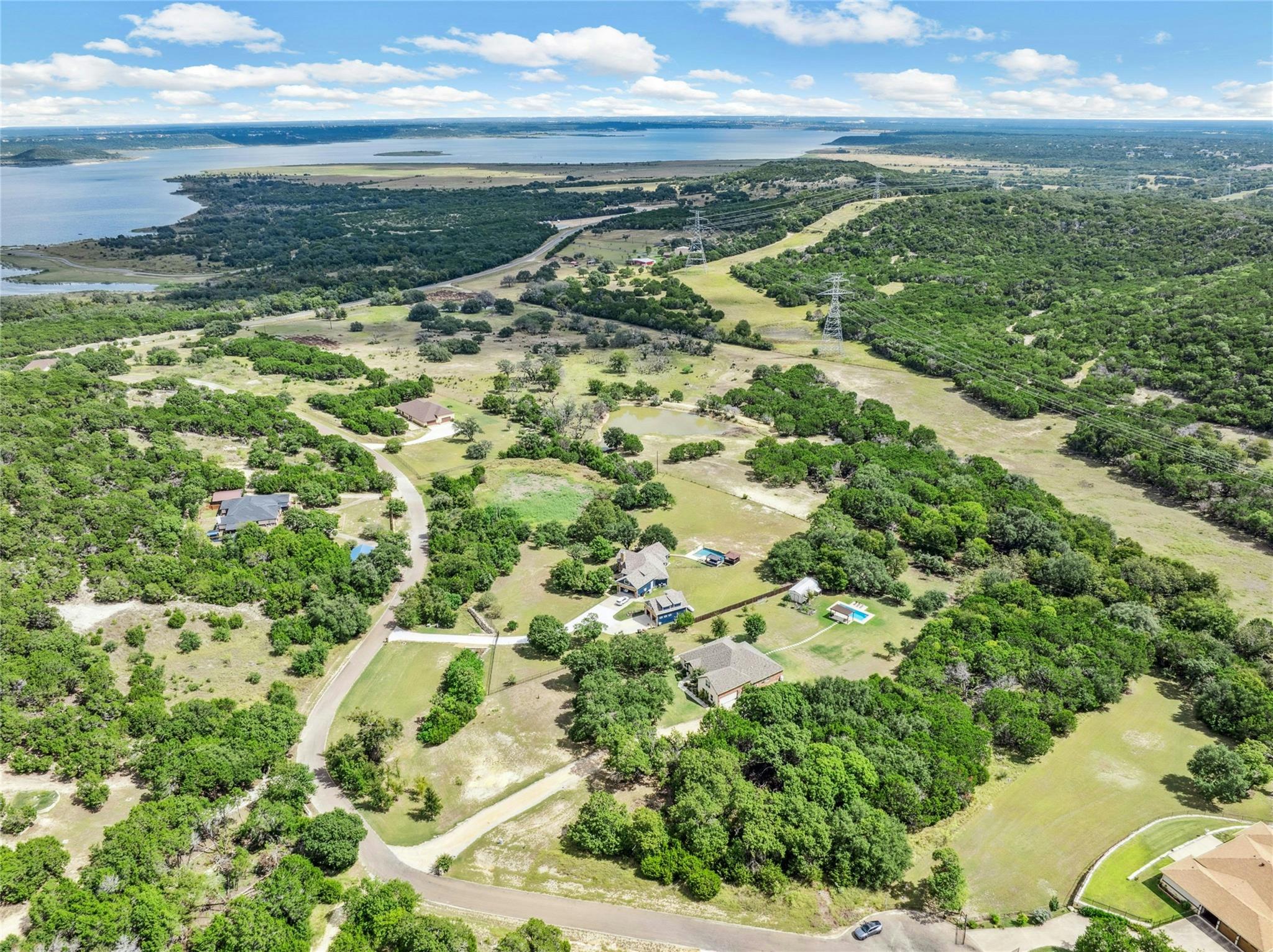 Drone / aerial view of a large body of water