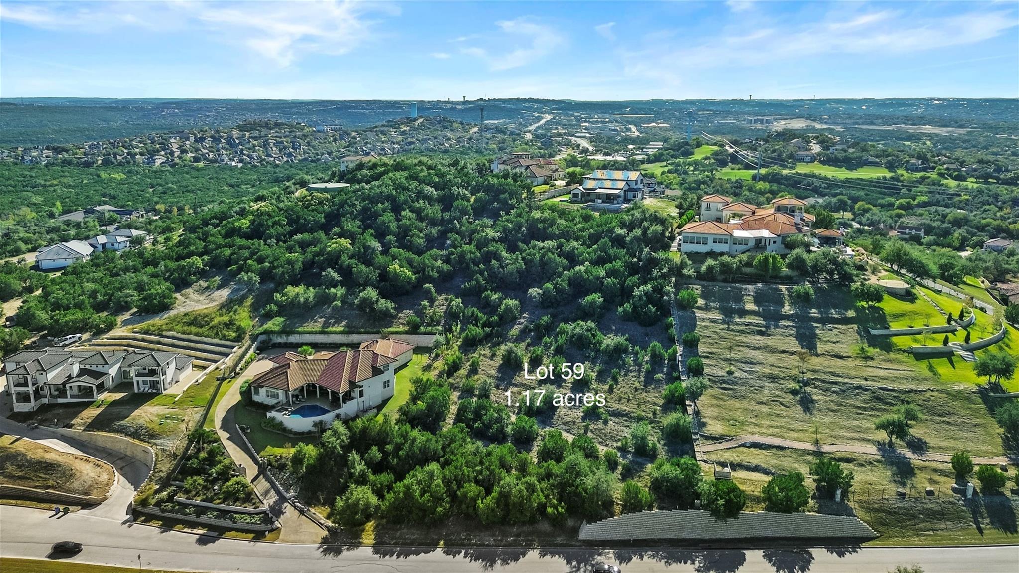 Aerial perspective of suburban area