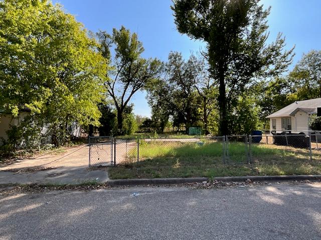 Fenced yard with a gate