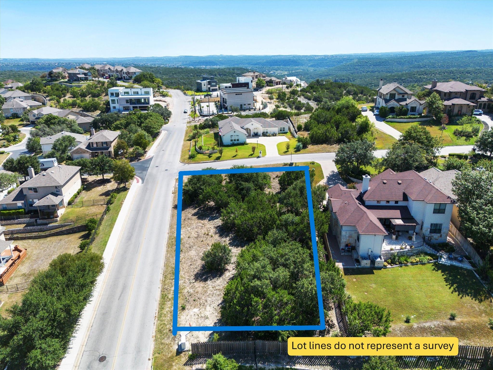 Aerial view of residential area