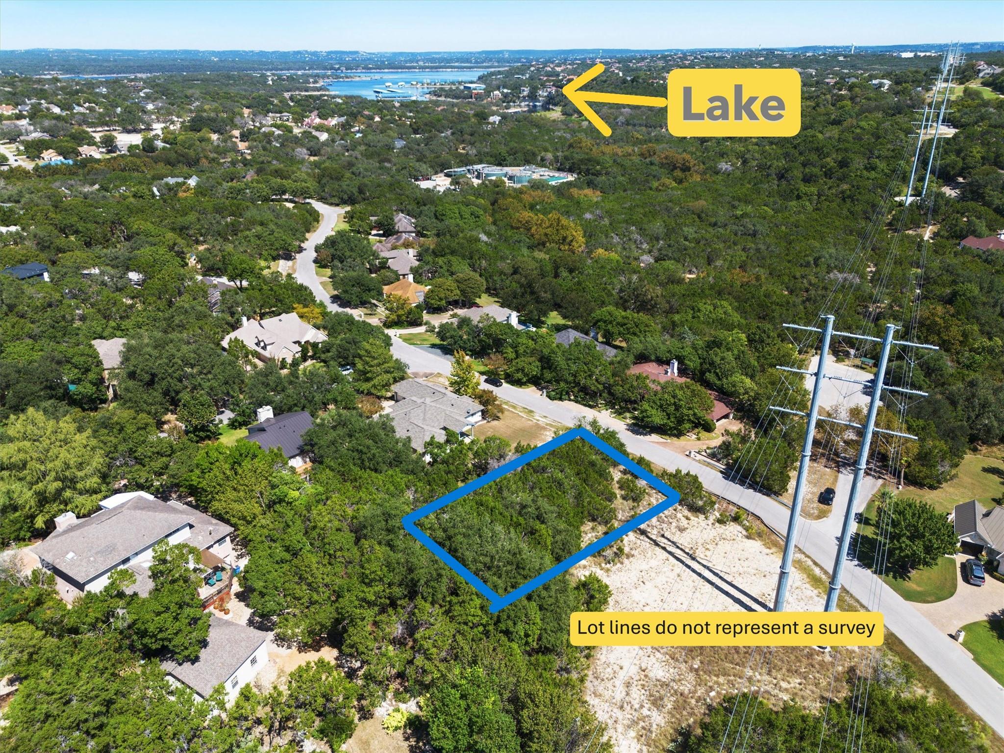 Aerial view of residential area featuring a nearb