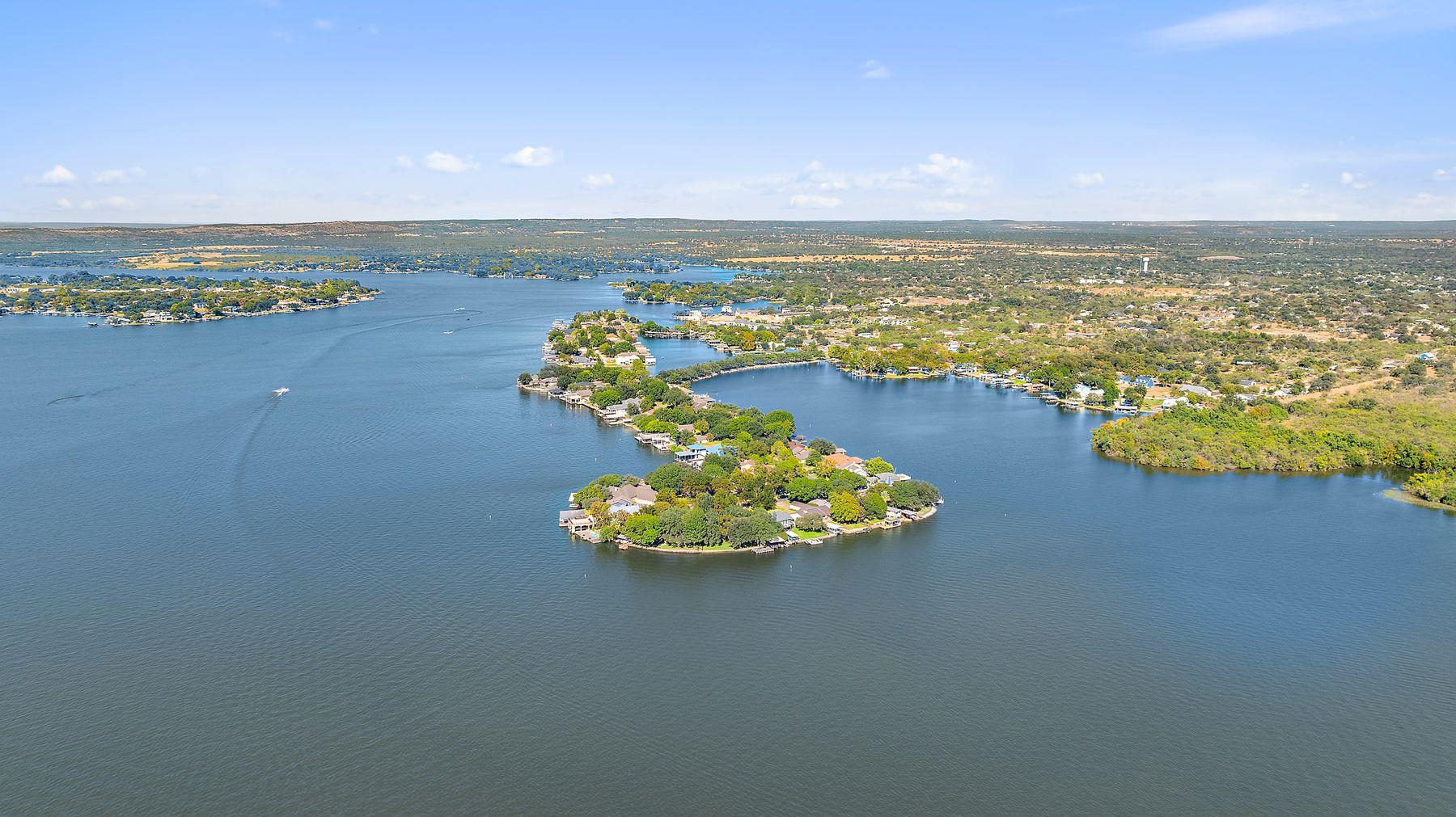Aerial view of a large body of water