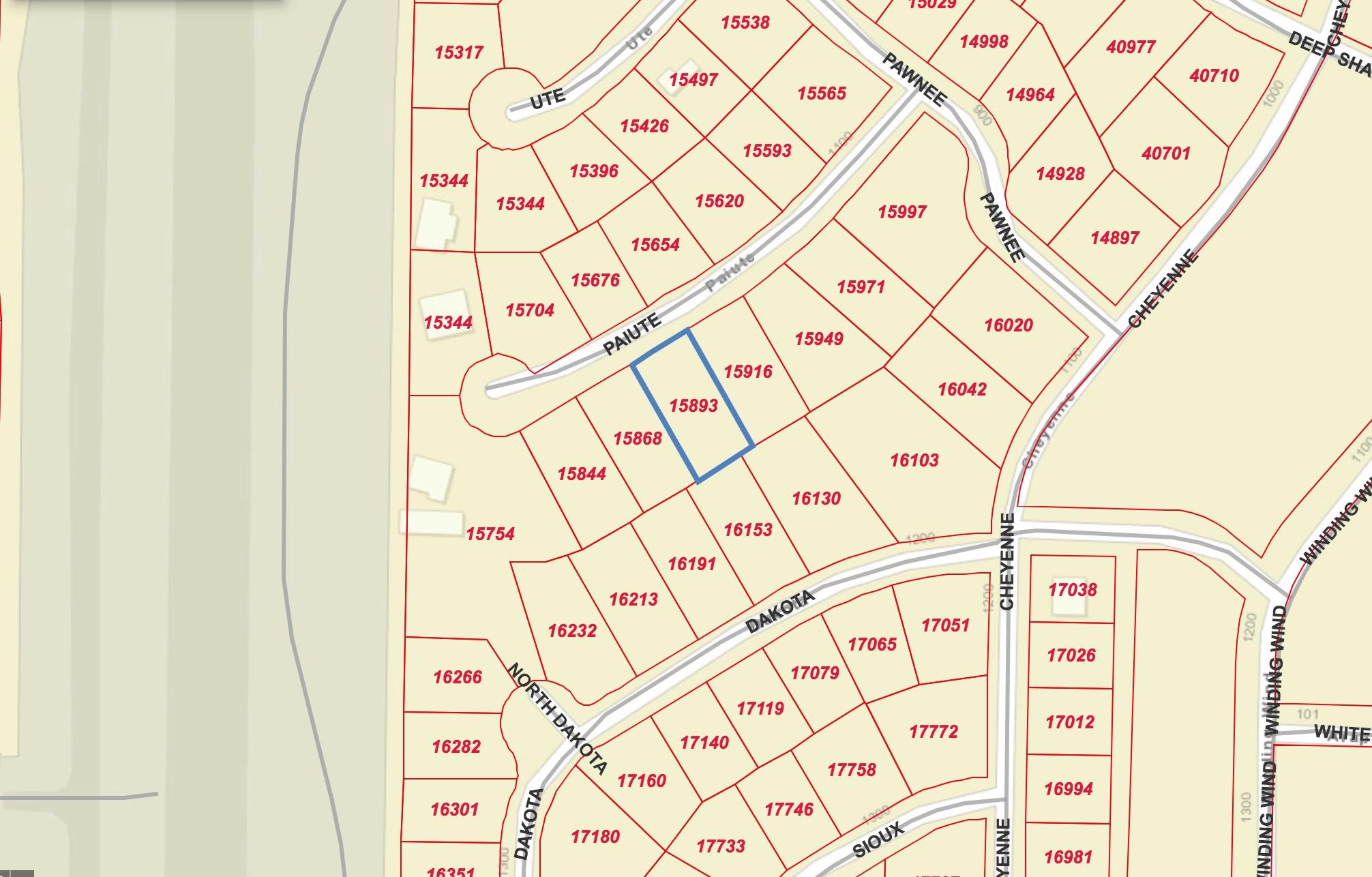 Map showing property parcels