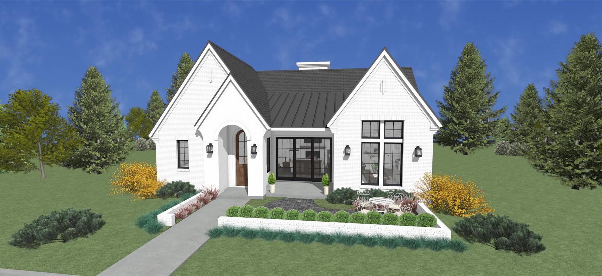 View of front facade featuring a front yard, a st