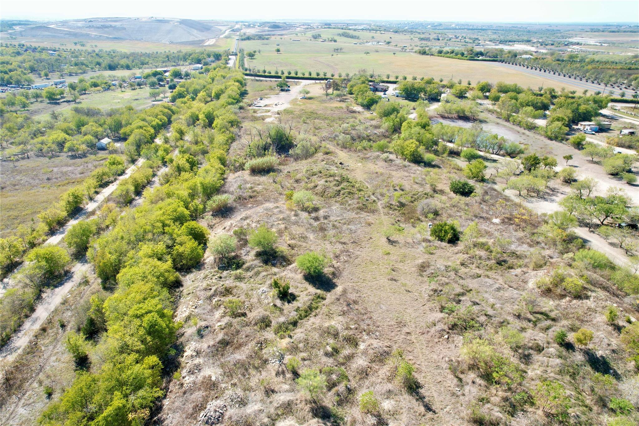 Aerial view of sparsely populated area