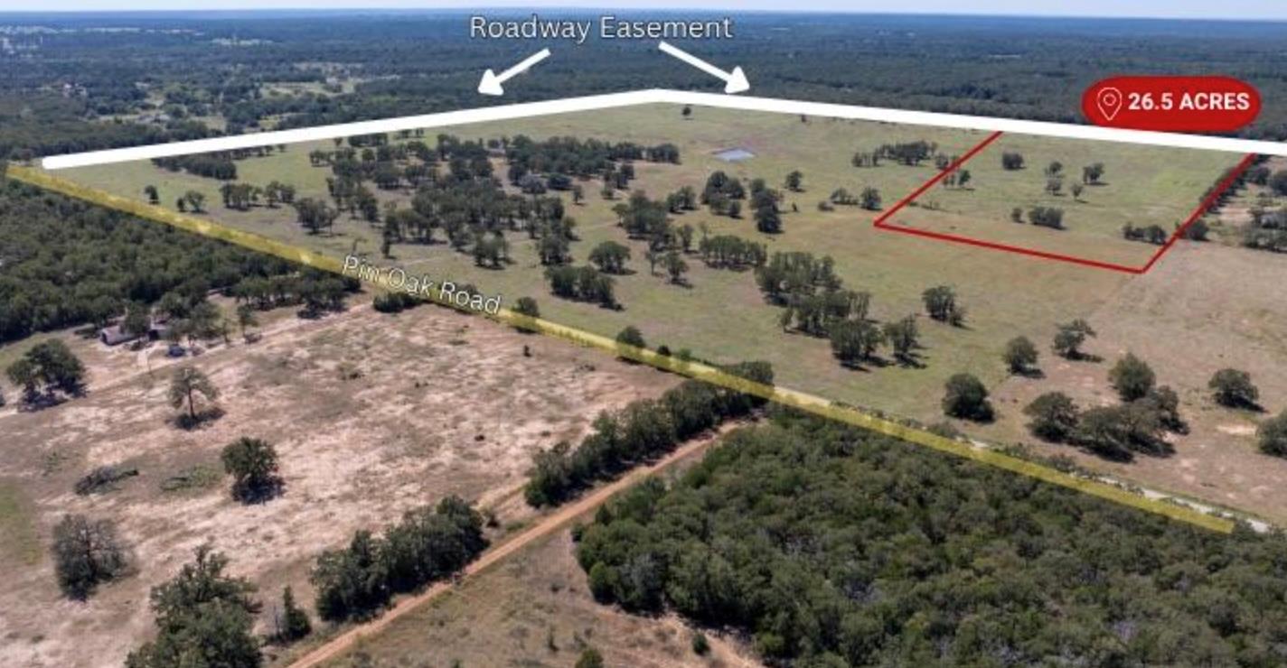 View of rural area with property parcel outlined