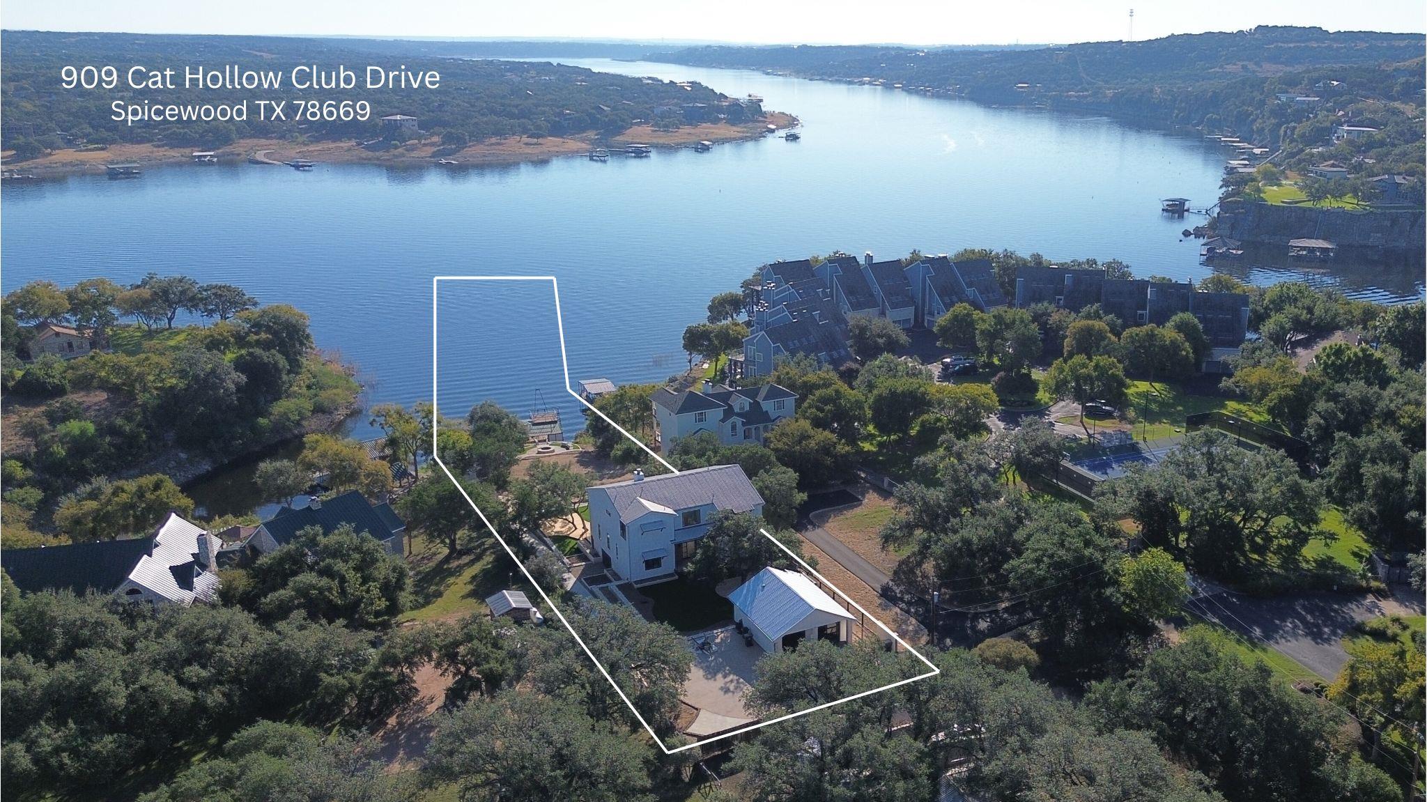Aerial overview of property's location with prope