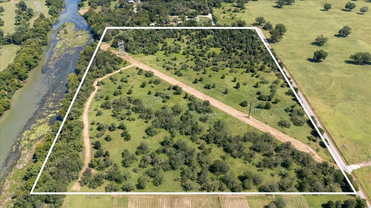 Aerial view of sparsely populated area featuring 
