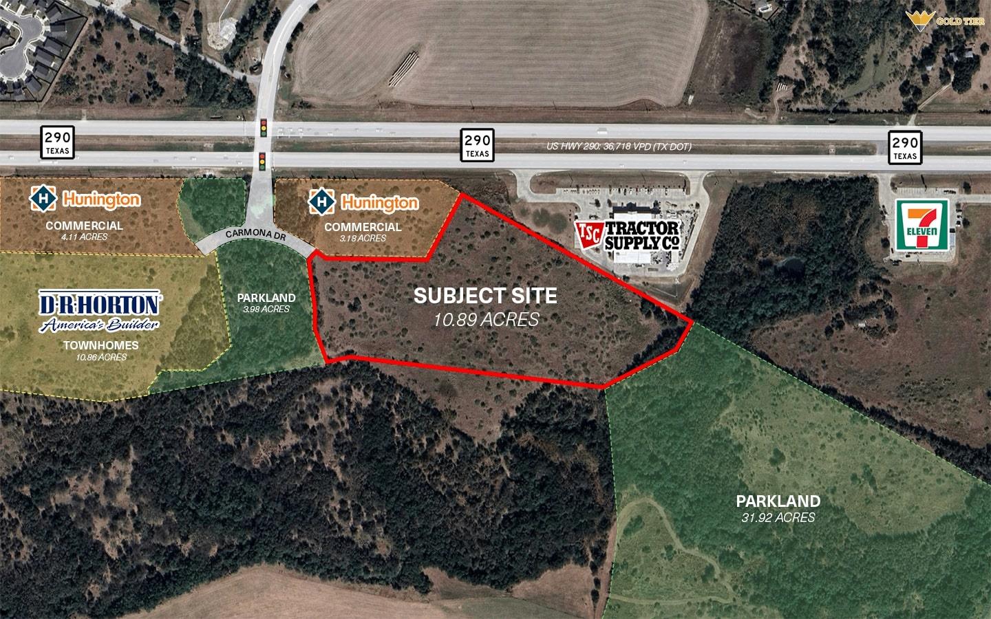 Map / location with property parcel outlined