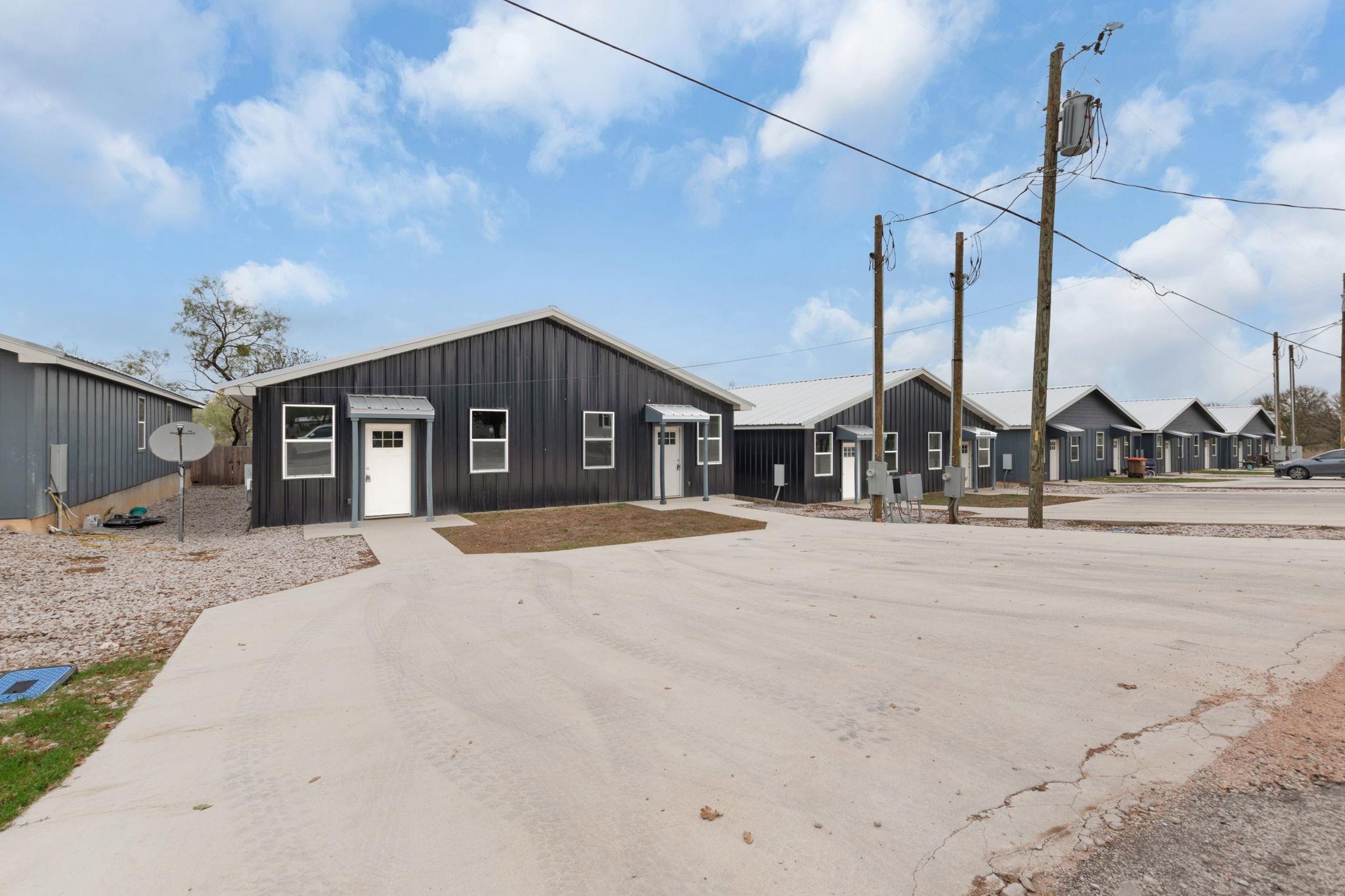 Modern farmhouse with board and batten siding and