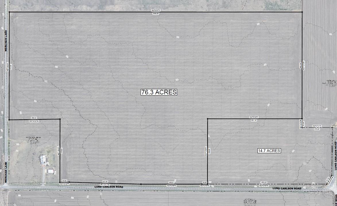 An aerial map outlines the expansive boundaries o