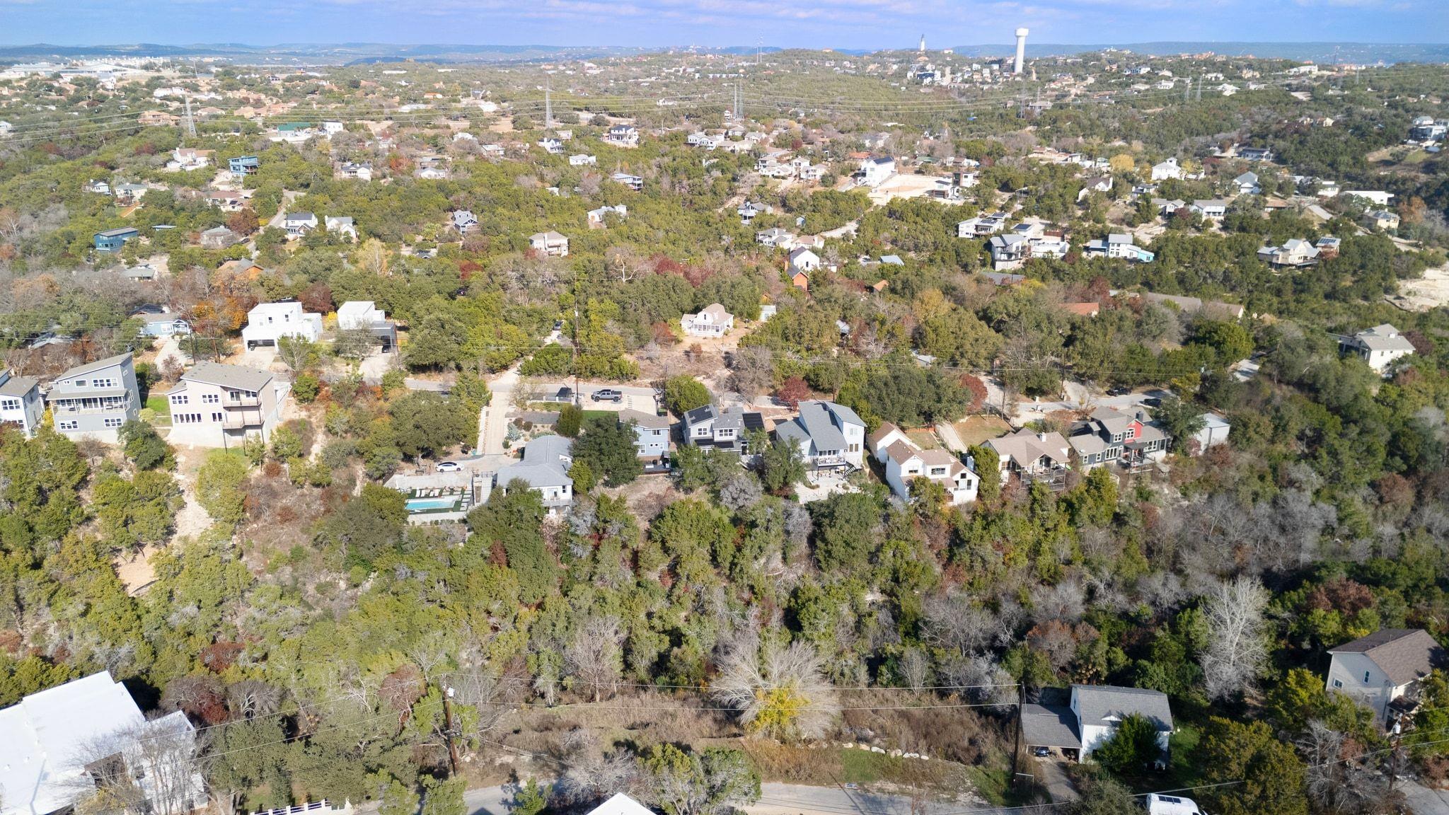 Aerial overview of property's location featuring 