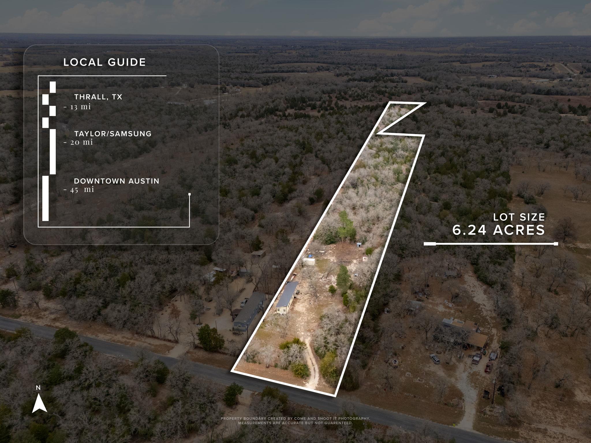 Expansive 6.24-acre lot featuring a mix of cleare