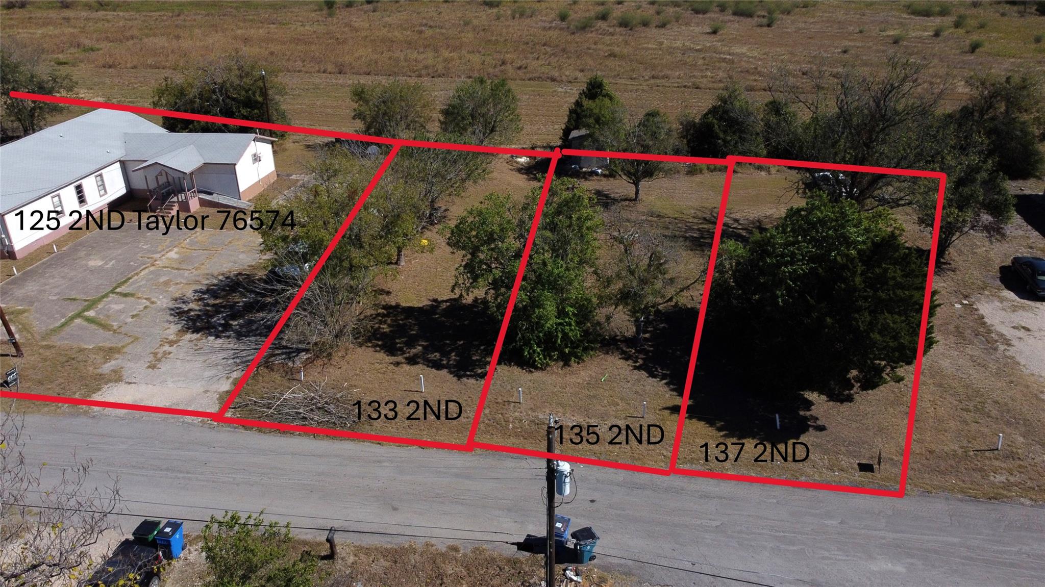 View of rural area with property parcel outlined
